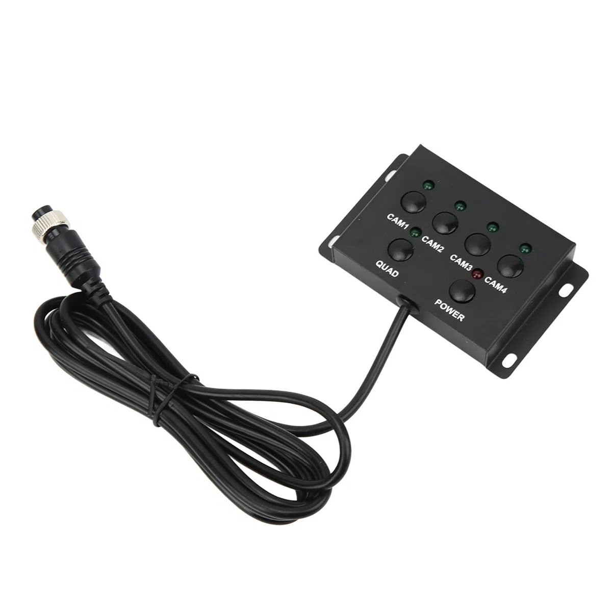 Dilwe 4-kanałowy Rozdzielacz Wideo, Metalowa Skrzynka Sterownicza do Kamery Cofania z ABS, DC12V 24V PAL 720x576 25fps, 4 Wejścia 2 Wyjścia Zdalny Przełącznik dla Ciężarówek Autobusów Parkowanie łodzi