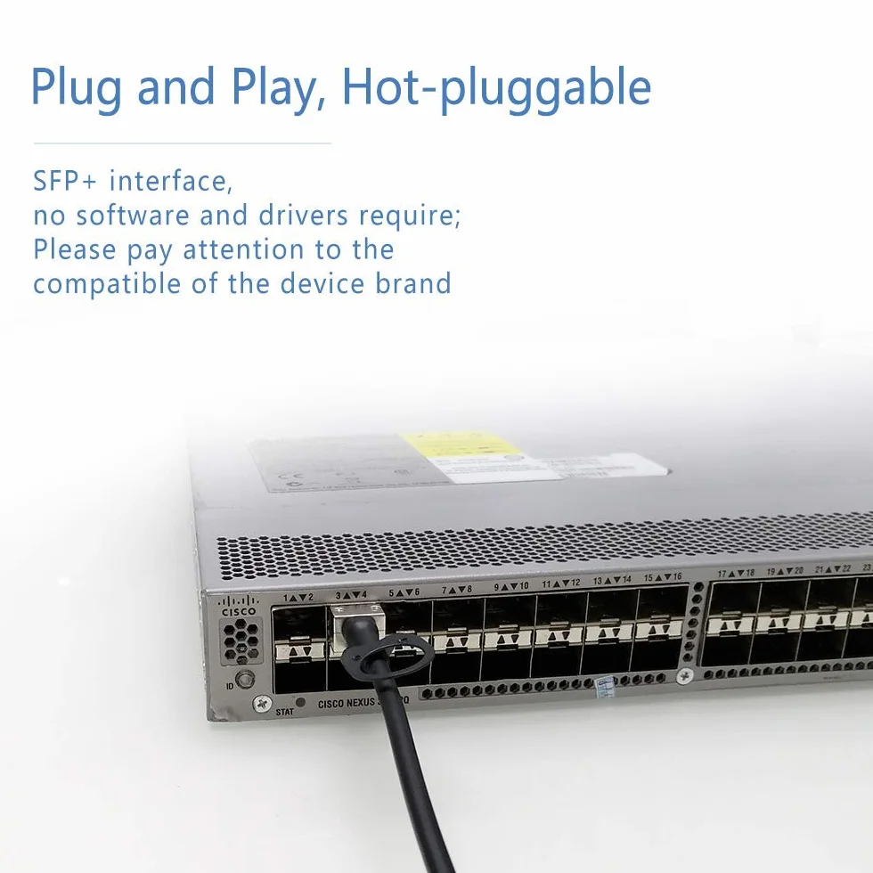 QSFPTEK 10 GBASE-CA pasywne bezpośrednie mocowanie miedziany Twinax SFP kabel (3 m (10 stóp))