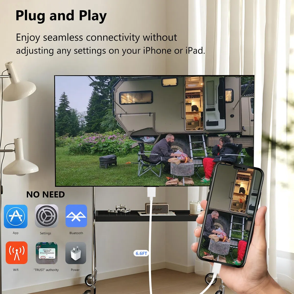 Kabel Lightning na HDMI do iPhone'a cyfrowy adapter AV 1080P HD Video Sync złącze ekranu iPhone do HDMI do monitora projektora telewizyjnego