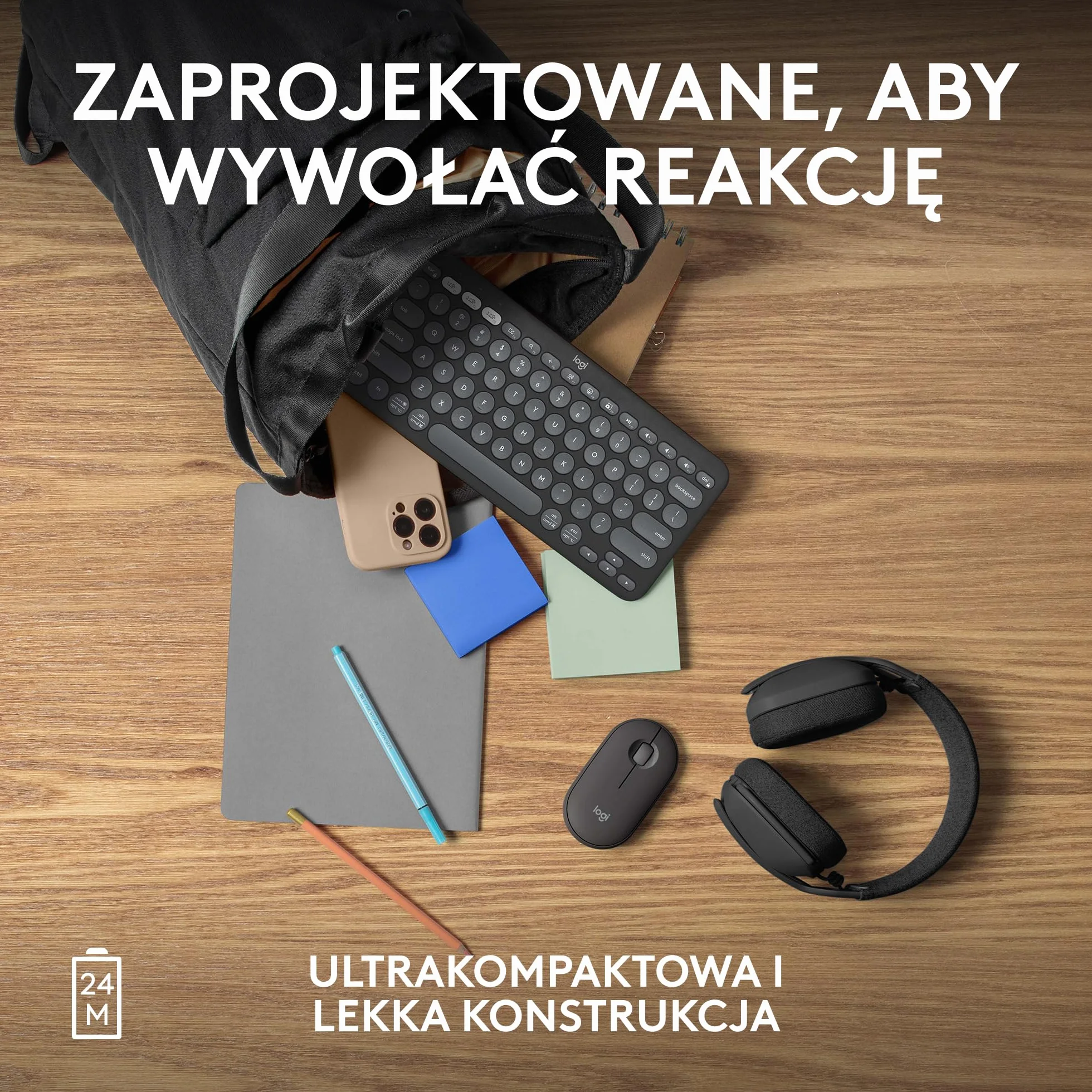 Logitech Pebble 2 M350s Bezprzewodowa Mysz Bluetooth Smukła Lekka Grafit