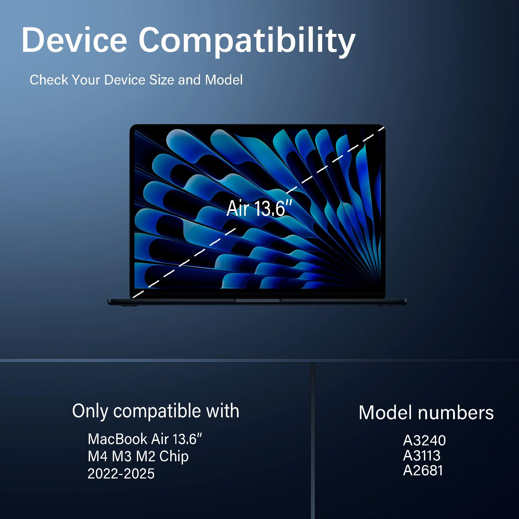 Etui do MacBook Air 13,6 cala M4 M3 M2 2025-2022, model A3240 A3113 A2681, [etui zapobiegające pozostawianiu odcisków palców z odporną na pęknięcia krawędzią z tworzywa TPU], twarde etui