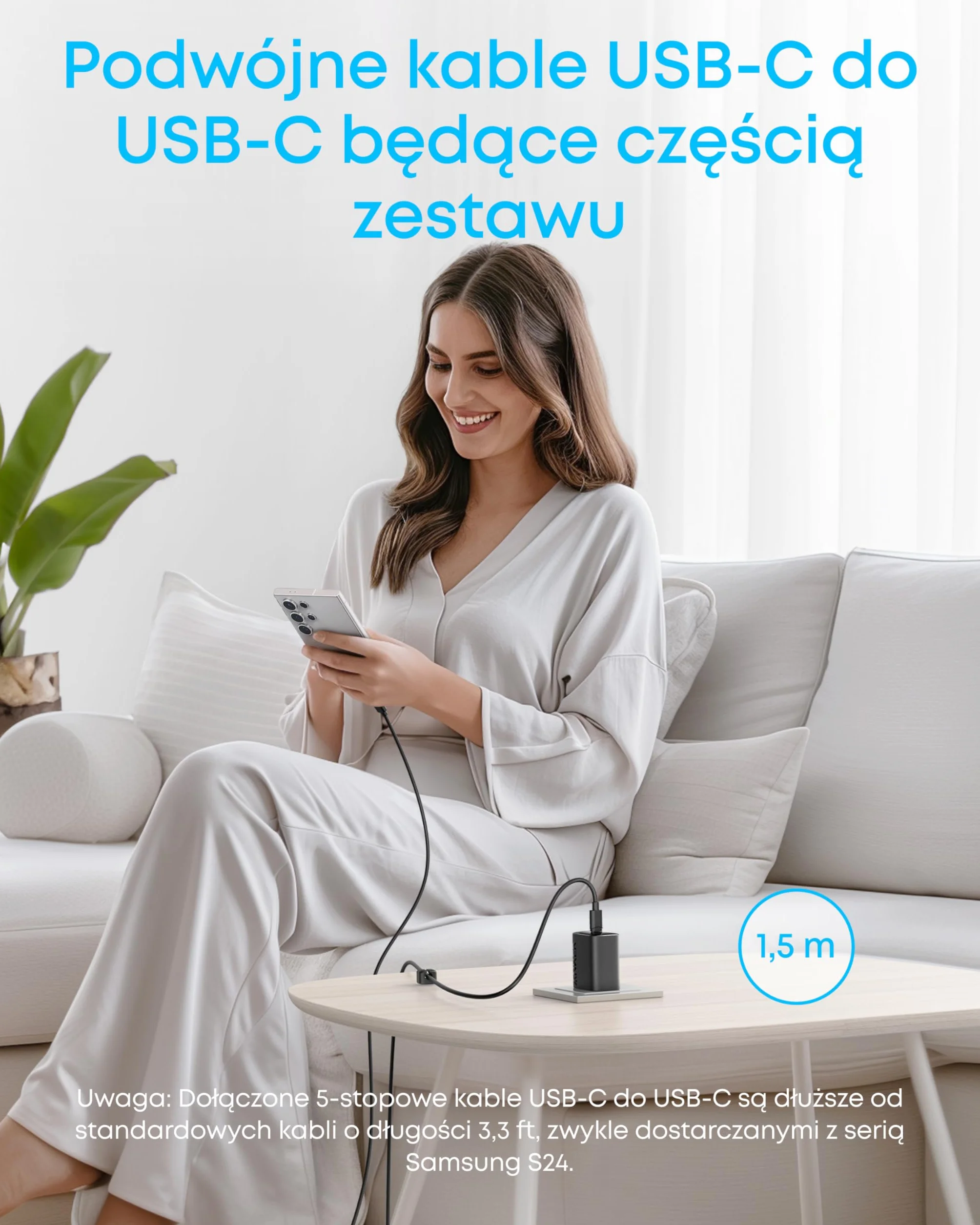 Anker Ładowarka USB C 45 W, zestawy ładujące z 1.5M kablem, szybka ładowarka, kompaktowa ładowarka, kompatybilny z iPhone 16/15/14/13, iPad, Samsung Galaxy S24/S23, Pixels (Czarny, 2 opakowania)