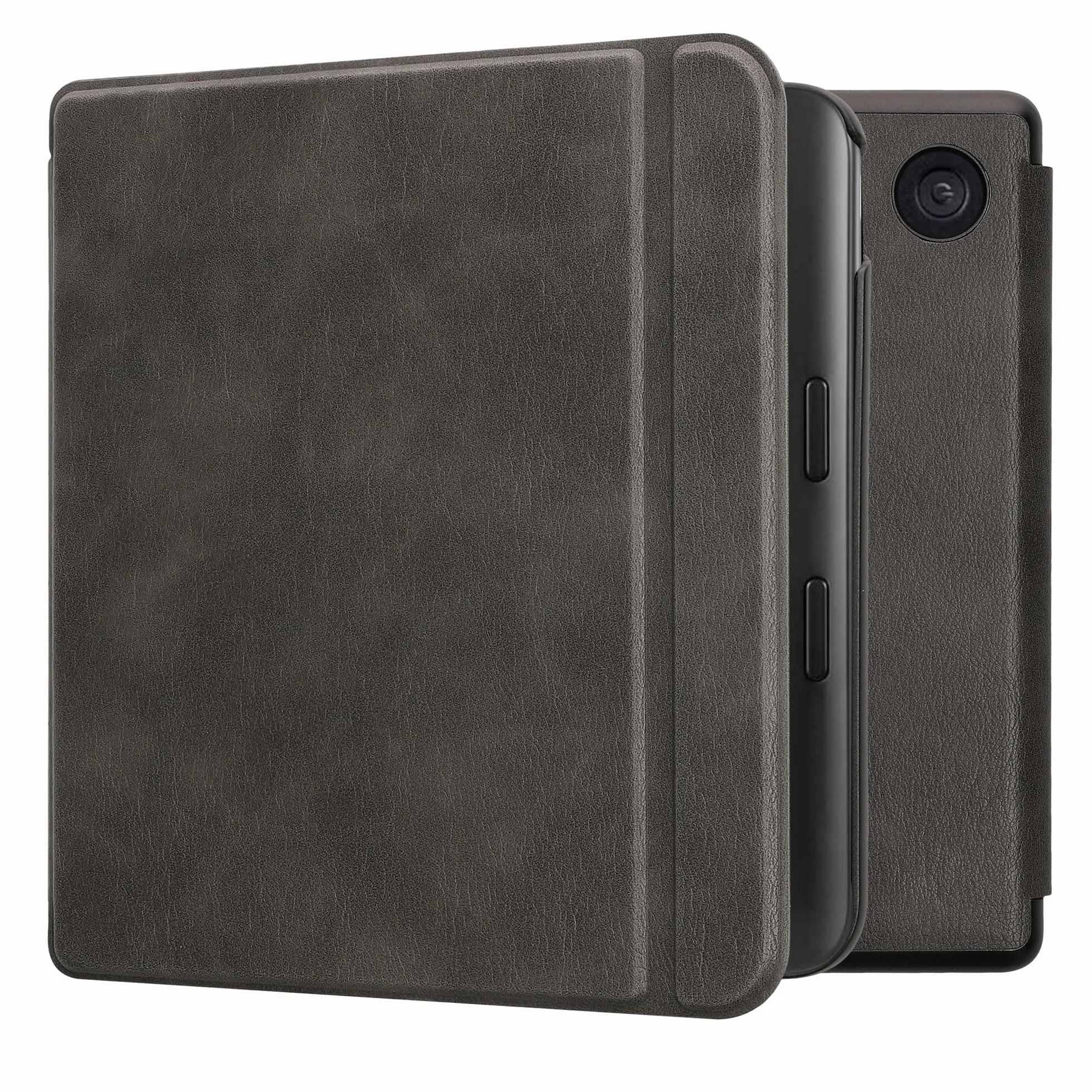 kwmobile etui na e-czytnik kompatybilne z Kobo Libra Colour/Tolino Vision Color - klapphülle z ekoskóry antracyt
