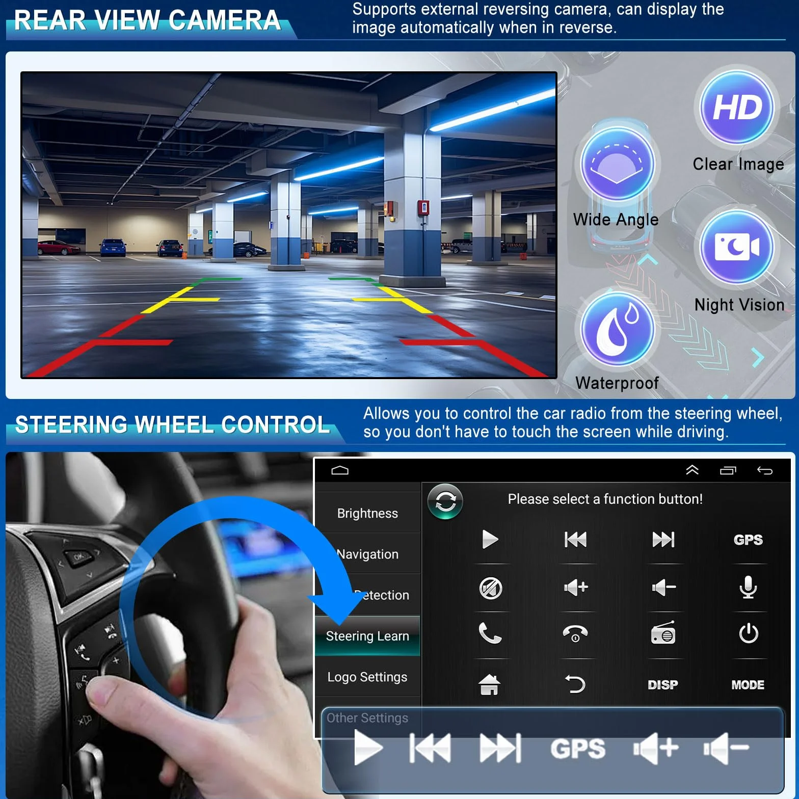 Radio samochodowe 2 + 32 G Android 13 do VW Transporter T5.1 2010-2020 z bezprzewodowym systemem Carplay Android Auto, 7-calowy ekran dotykowy Auto Stereo Display Player Radio GPS Navigation Head Unit