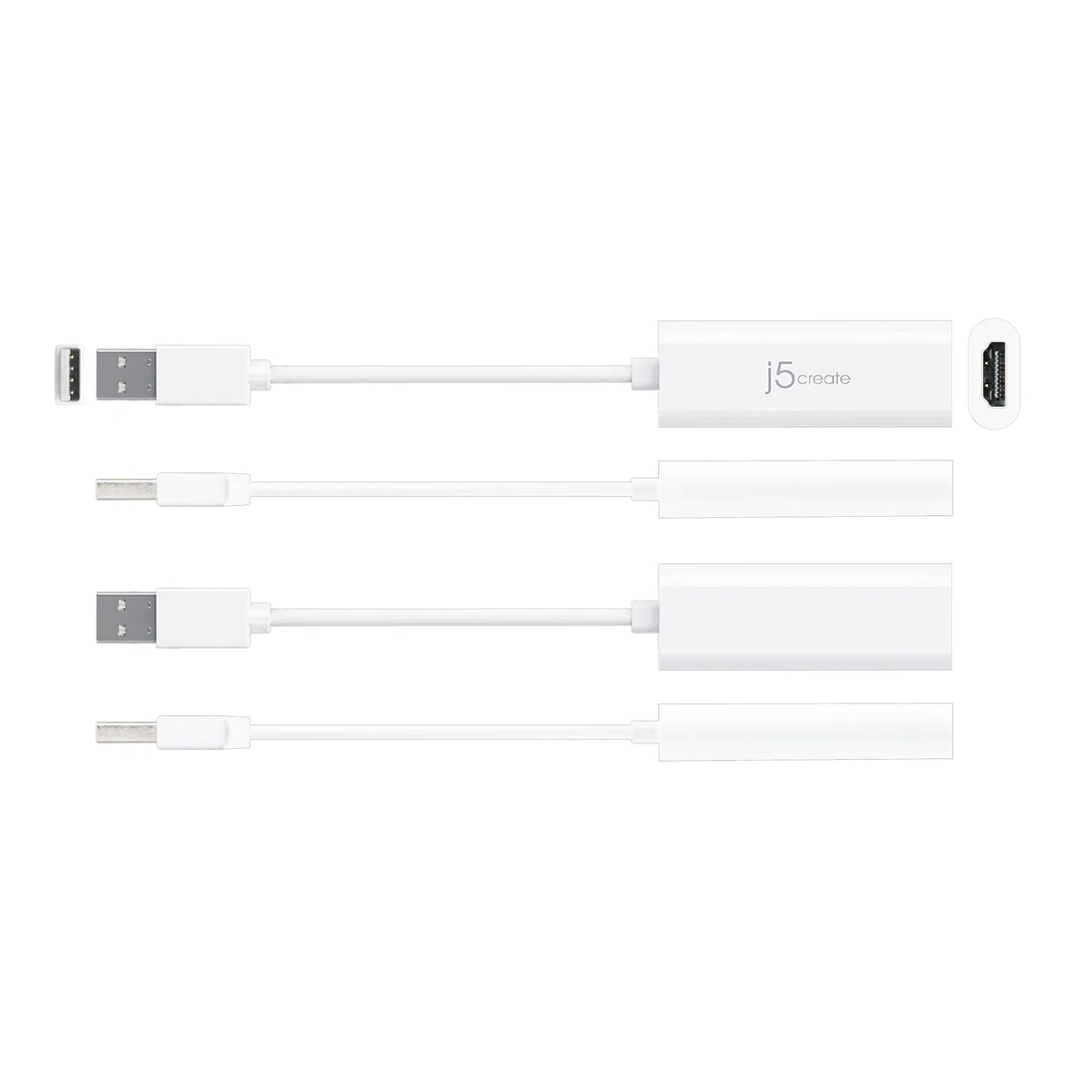 j5create JUA195 adapter wyświetlacza USB A na HDMI - USB 2.0 na HDMI 1080P, konwerter kabli do laptopa z systemem Windows, PC (JUA195)