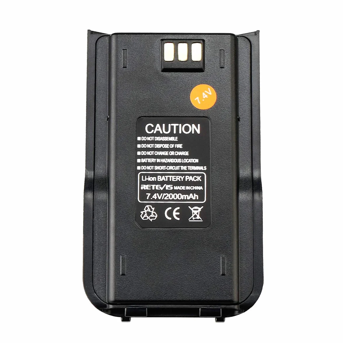 Retevis Akumulator litowo-jonowy 2000 mAh 7,4 V kompatybilny z krótkofalówką Retevis RT3 RT3S DMR Walkie Talkie TYT MD-380 (1 szt., czarny)