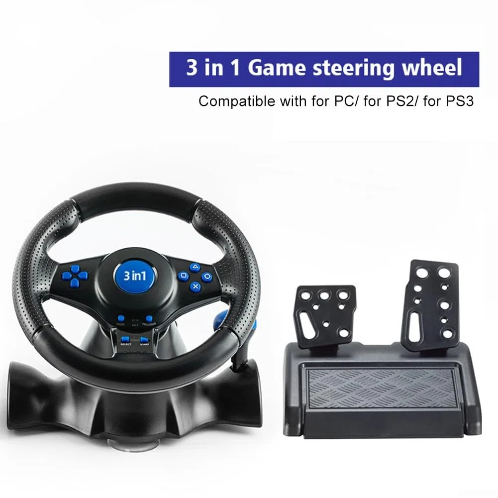 RiseNova ABS USB kierownica samochodowa z pedałami wibracje kompatybilna z przełącznikiem do Xbox na PS4 do gier komputerowych PS3 (3 w 1)