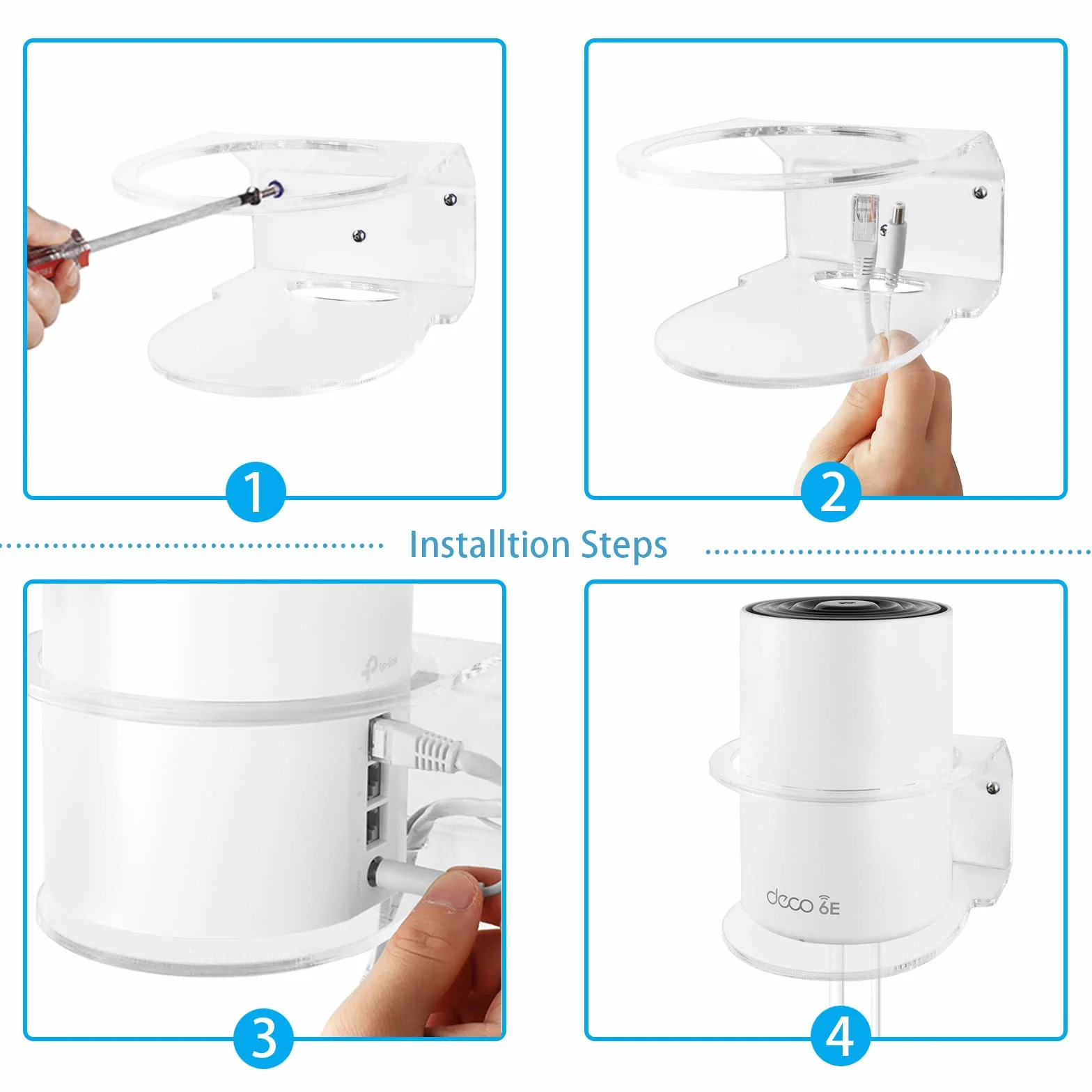 HOLACA Uchwyt ścienny kompatybilny z TP-Link Deco XE75, XE75 Pro, AXE5400, X15 AX1500 (2 sztuki)