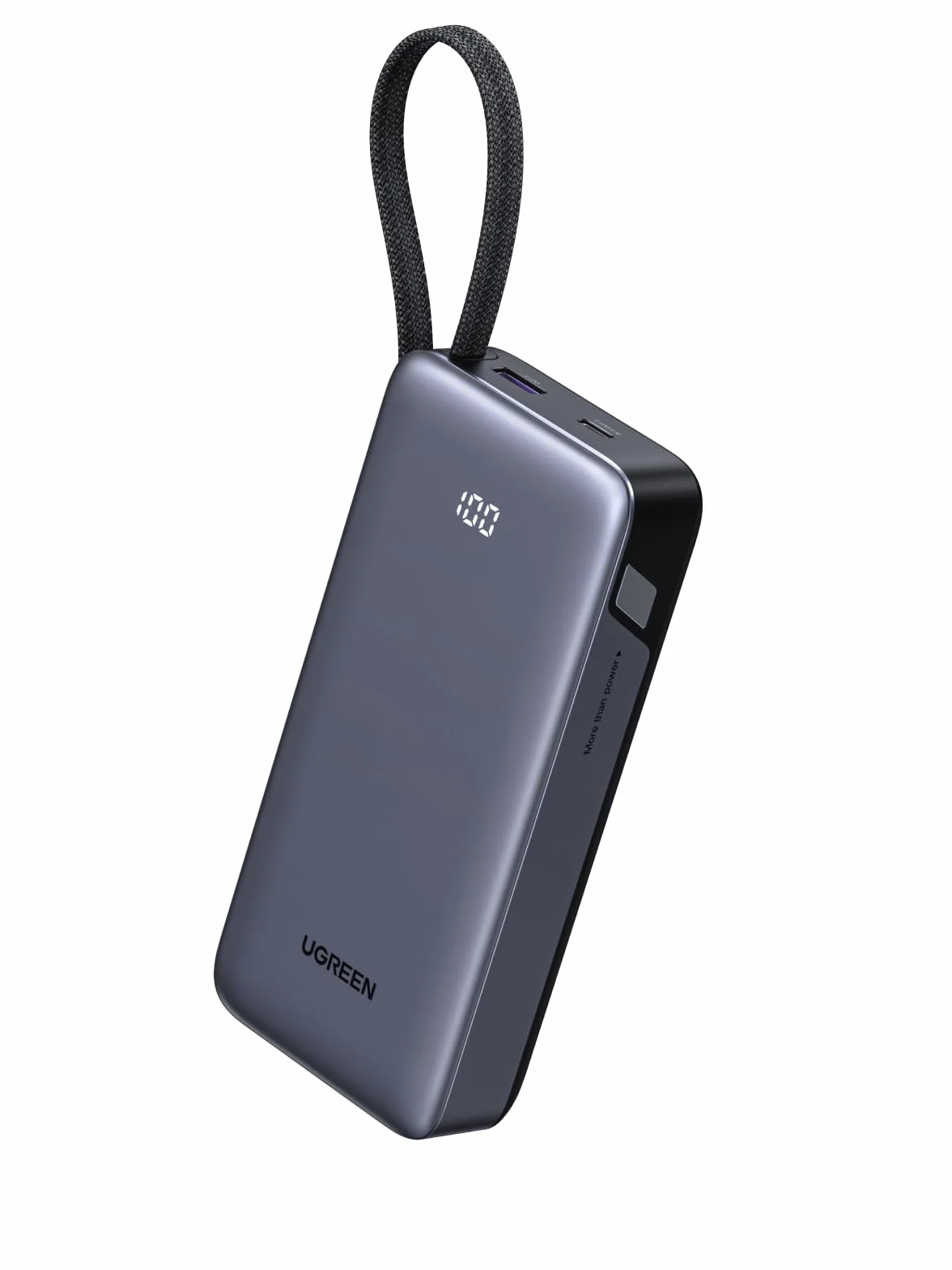 UGREEN Power Bank 20000 mAh 45W zintegrowany kabel USB-C dwukierunkowe zasilanie zewnętrzna bateria Galaxy S25+/Ultra