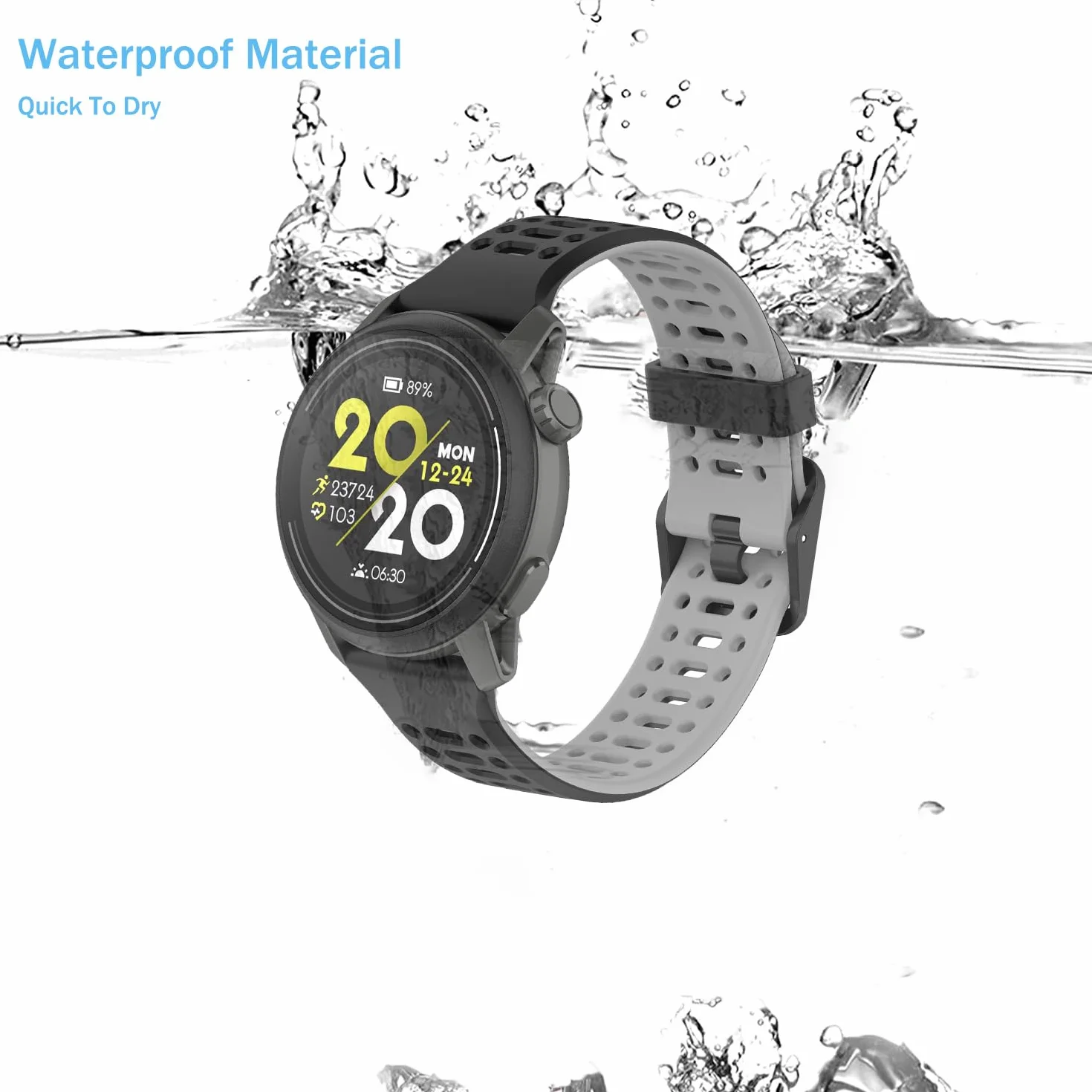 Silikonowy pasek do zegarka Coros Pace 4/3/2/APEX 2/2 PRO/APEX 42mm 46mm/PRO 20mm 22mm sportowy z szybkim zapięciem