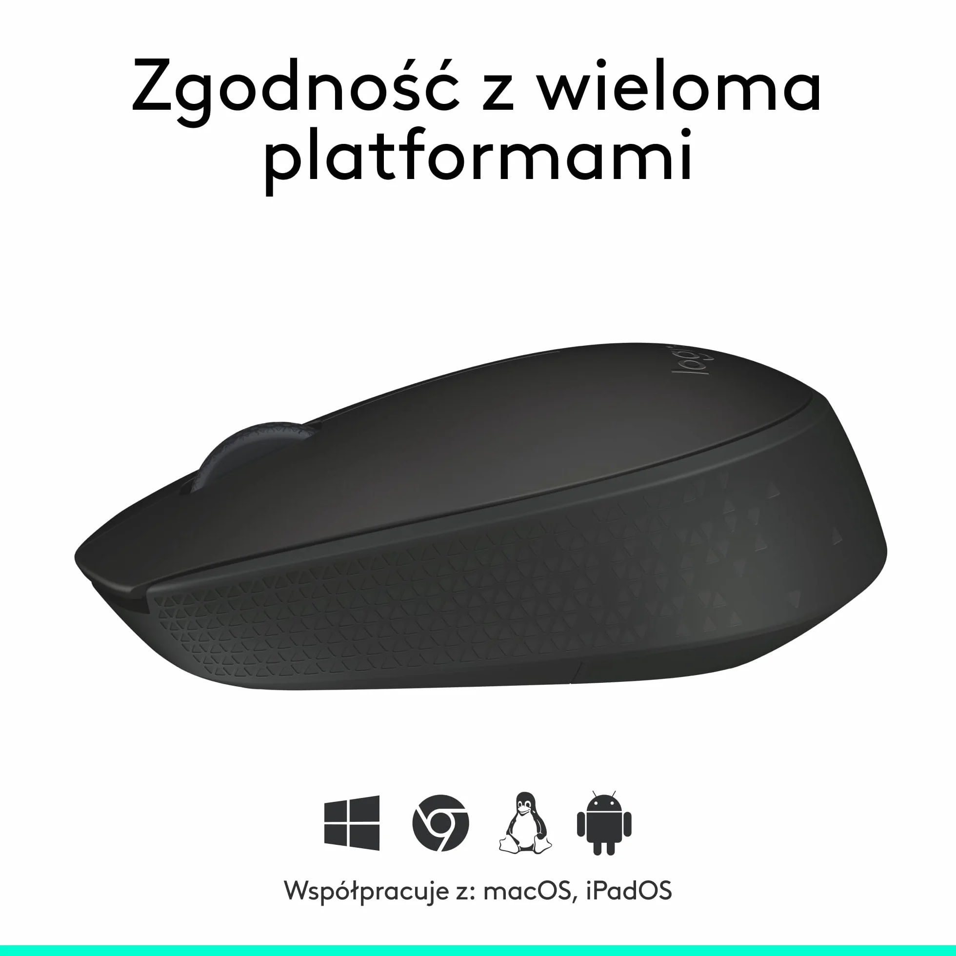 Logitech M171 Mysz Bezprzewodowa do PC, Mac, Laptopów, 2,4 GHz z Miniodbiornikiem USB, Optycznym Śledzeniem, 12-Miesięczną Żywotnością Baterii, Oburęczna - Czarny