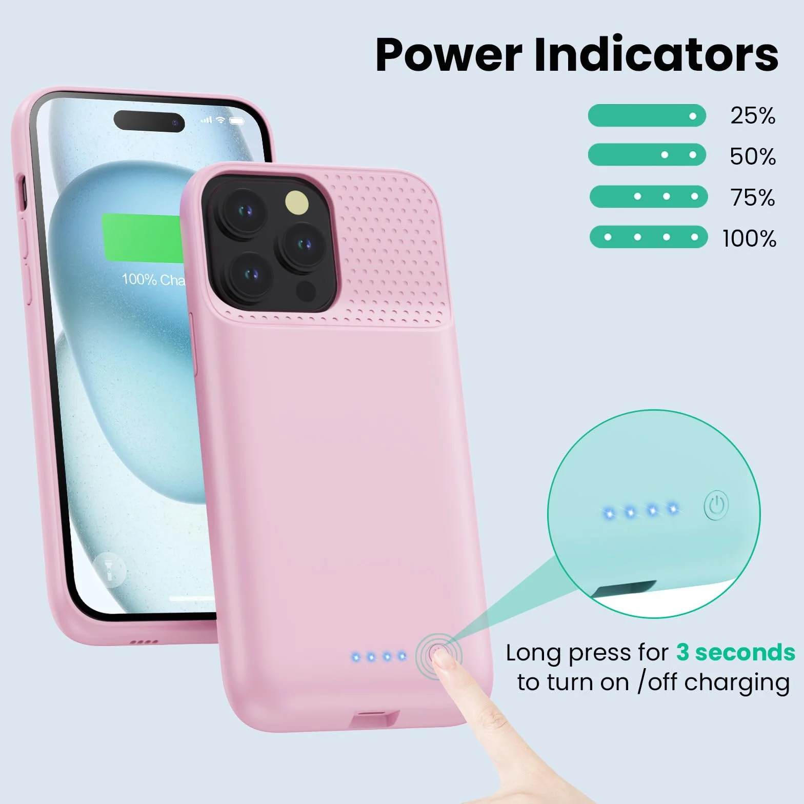 Feob Etui na baterię do iPhone 15 Pro Max (6,7"), 8600 mAh 15 W Powerbank etui dodatkowe etui na telefon komórkowy, etui na telefon komórkowy, etui na telefon komórkowy, etui na telefon komórkowy,
