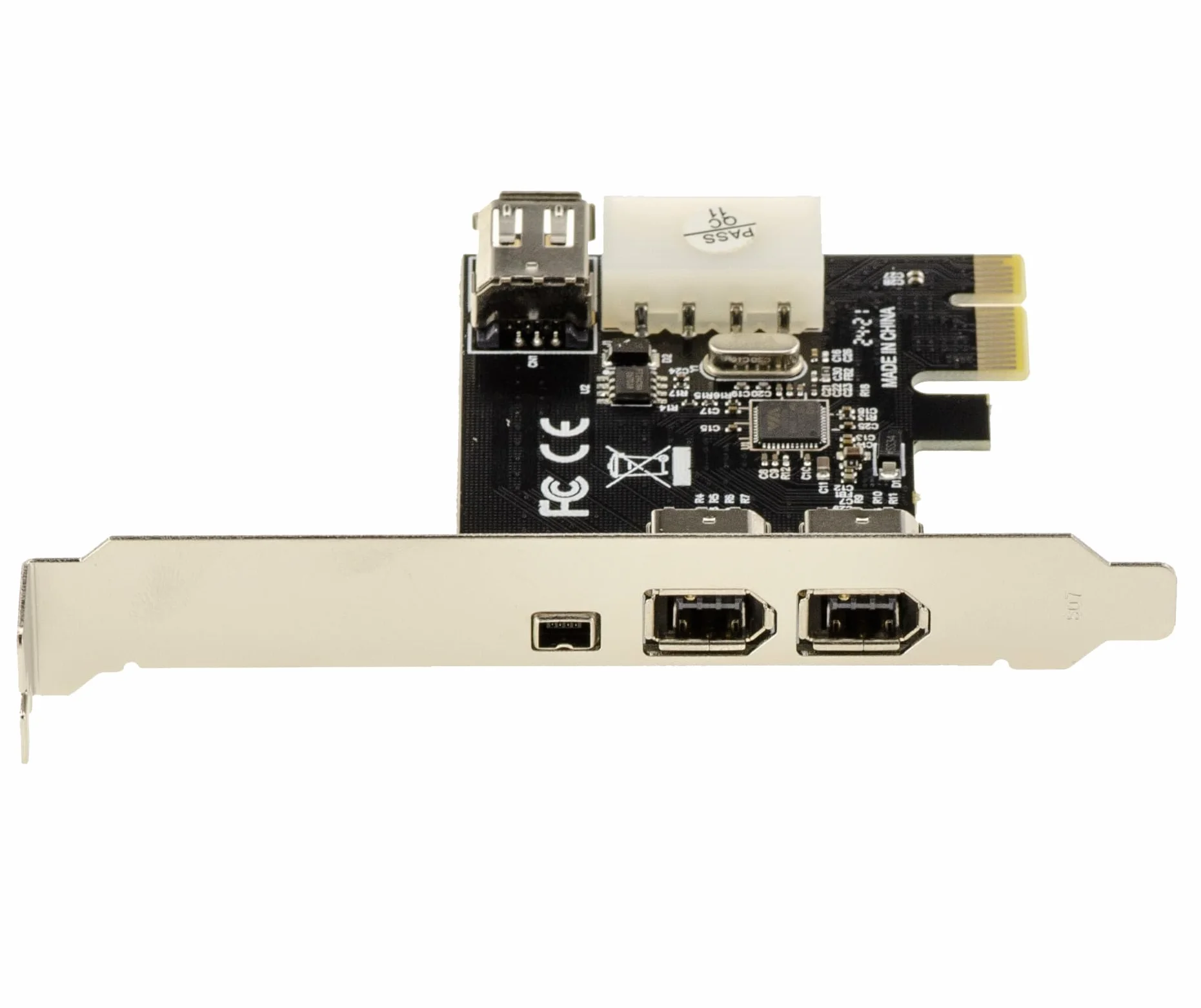 KALEA-INFORMATIQUE Karta kontrolera PCI Express PCIe do FireWire 400 IEEE1394a 2+1 porty 6 punktów i 4 punkty z chipsetem Via VT6315. z kablem Ilink i uchwytami o niskim i wysokim profilu