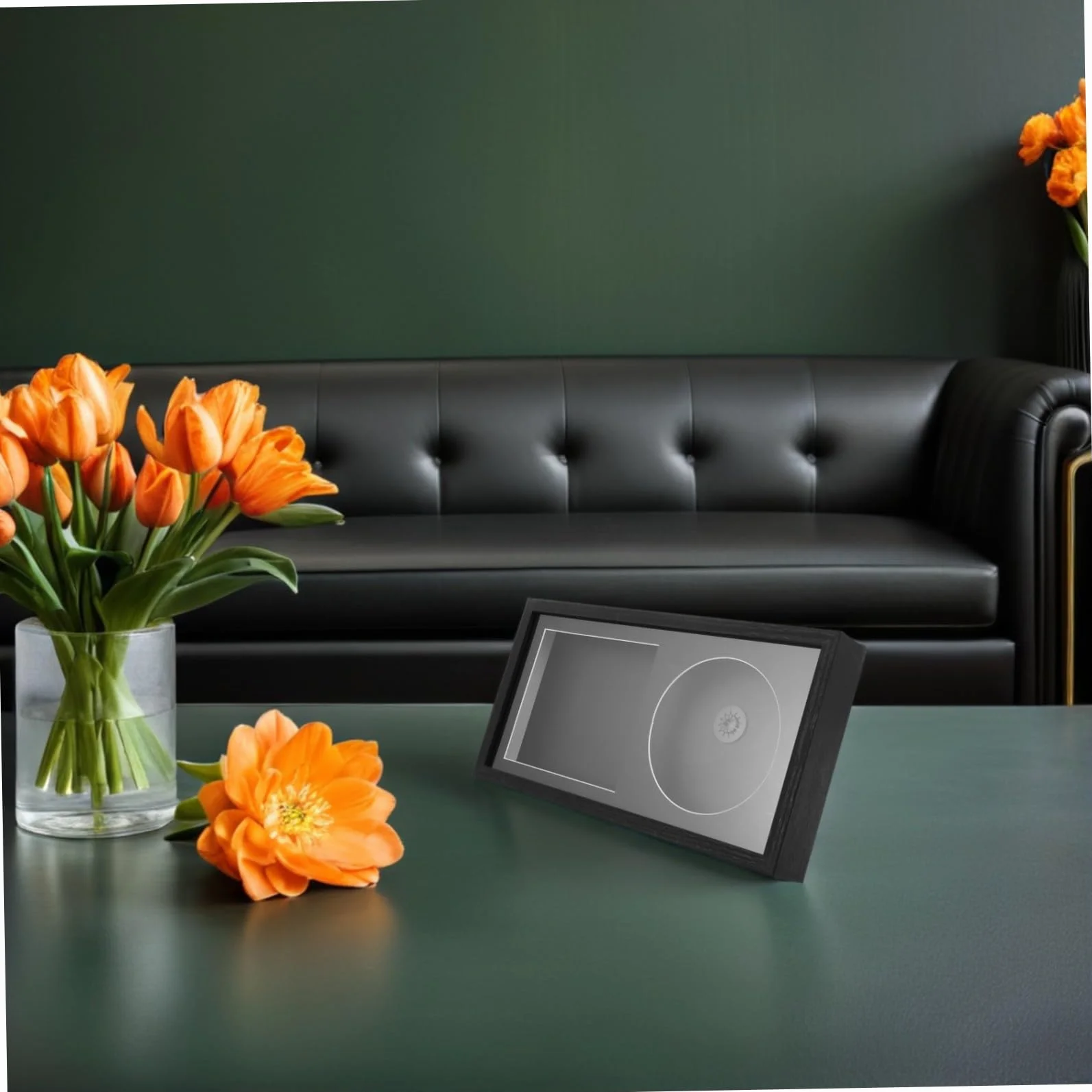 Vinyl Record Display Frame z Solidnego Drewna Stojak i Uchwyt Płyty CD Ramka