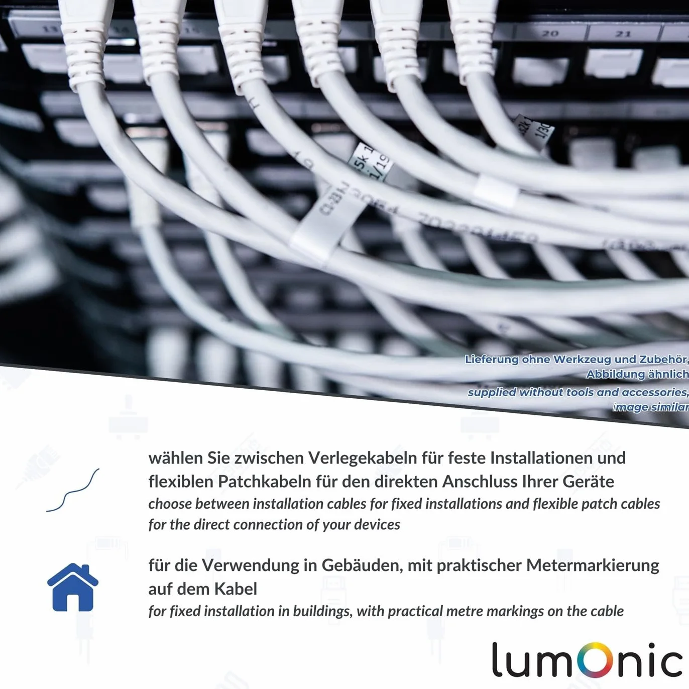 Lumonic 100m Kabel sieciowy CAT 5e F/UTP I CAT5e-kabel, Gigabit Lan Kabel, Ethernet Kabel I Ekranowany elastyczny kabel krosowy, do uzytku wewnatrz pomieszczen do 100 MHz
