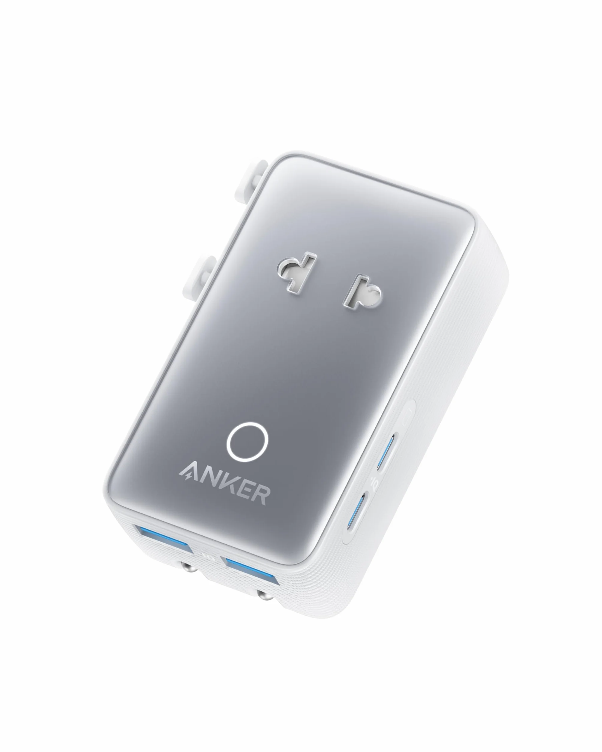 Anker Nano Travel Adapter Worldwide, uniwersalny adapter podróżny z 4 portami USB, 2 portami USB C, 2 portami USB A i 1 gniazdem AC, adapter gniazdkowy, może być używany w ponad 200 krajach