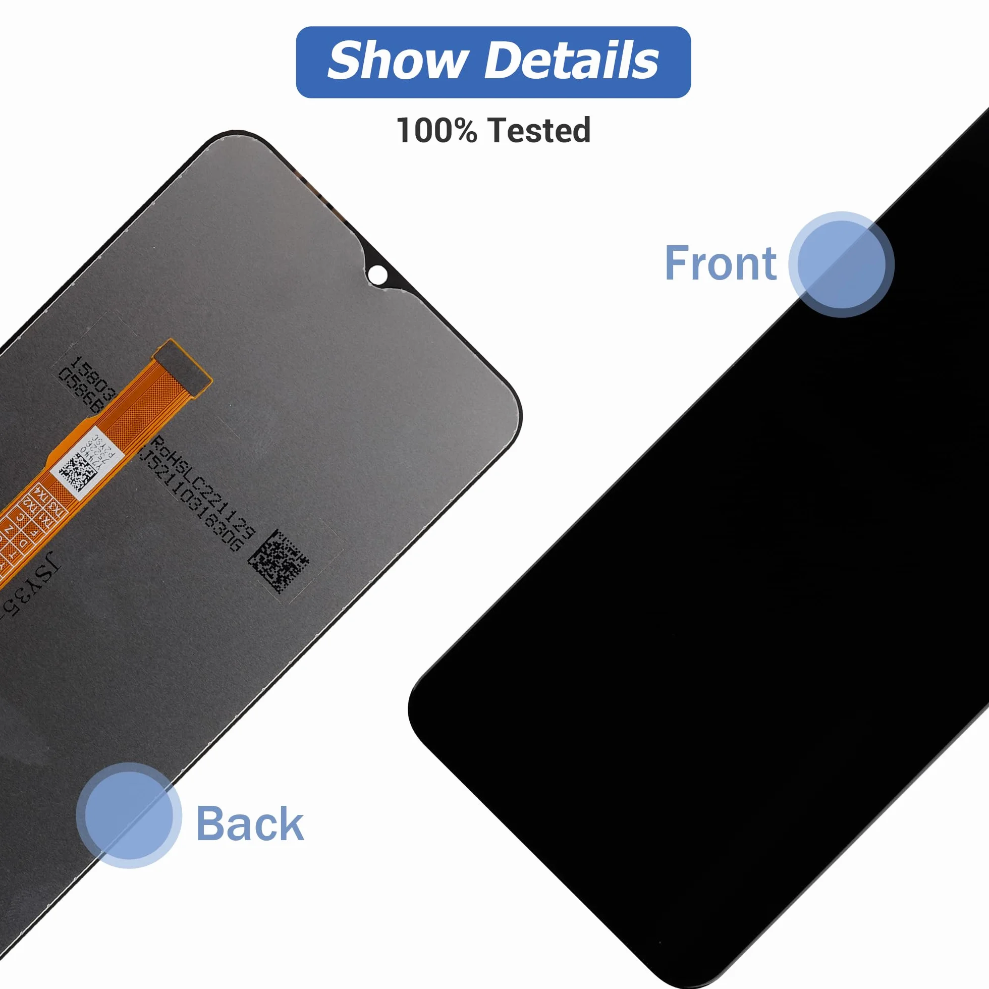 Zamiennik wyświetlacza OLED, kompatybilny z Vivo Y35 4G [6,58"] LCD Touch Screen z funkcją zestawu narzędzi