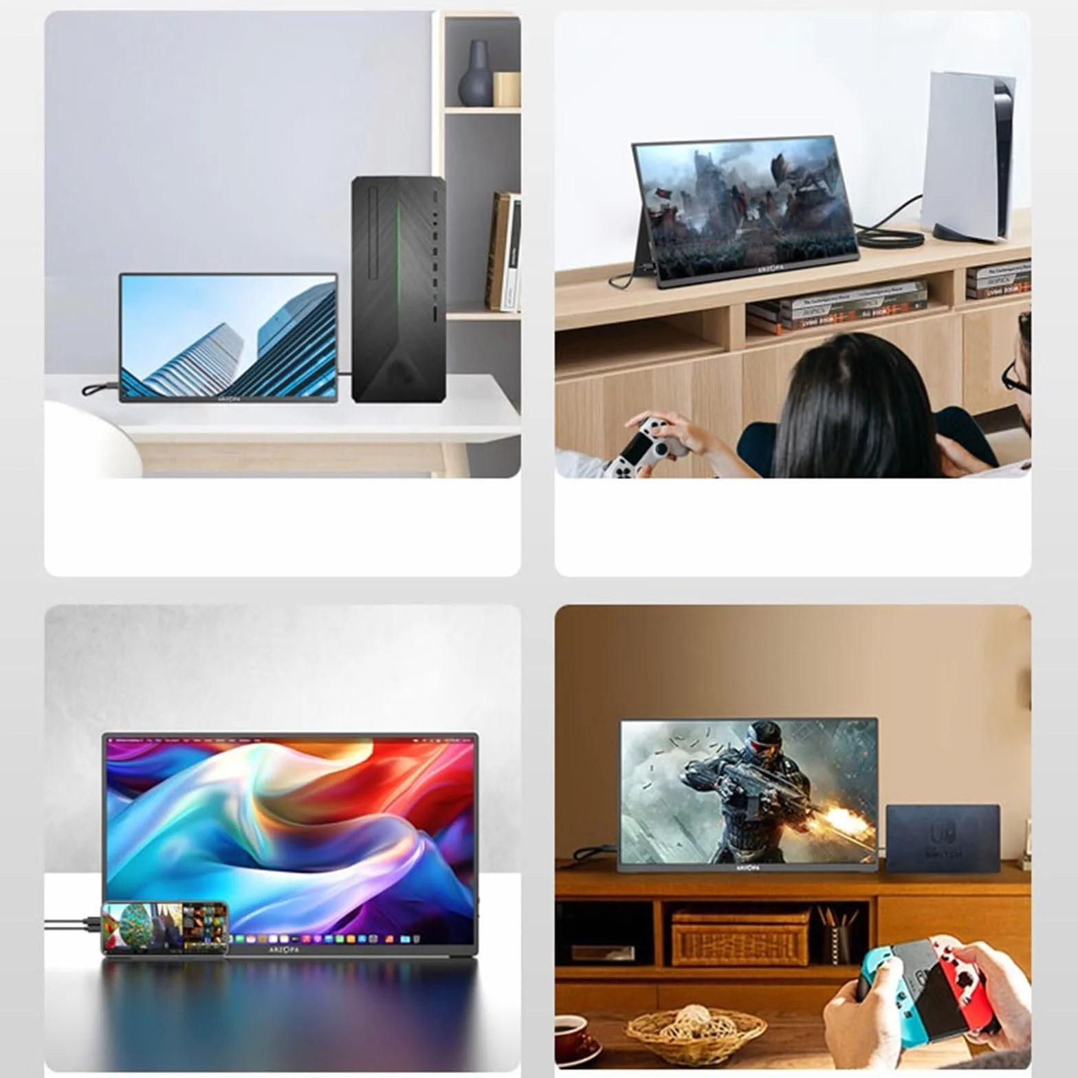 Monitor do biura domowego 17,3-calowy monitor z dużym ekranem Rozdzielczość 1920 * 1080 60 HZ IPS Ekran dodatkowy rozszerzający laptopa zewnętrzny hosta gier