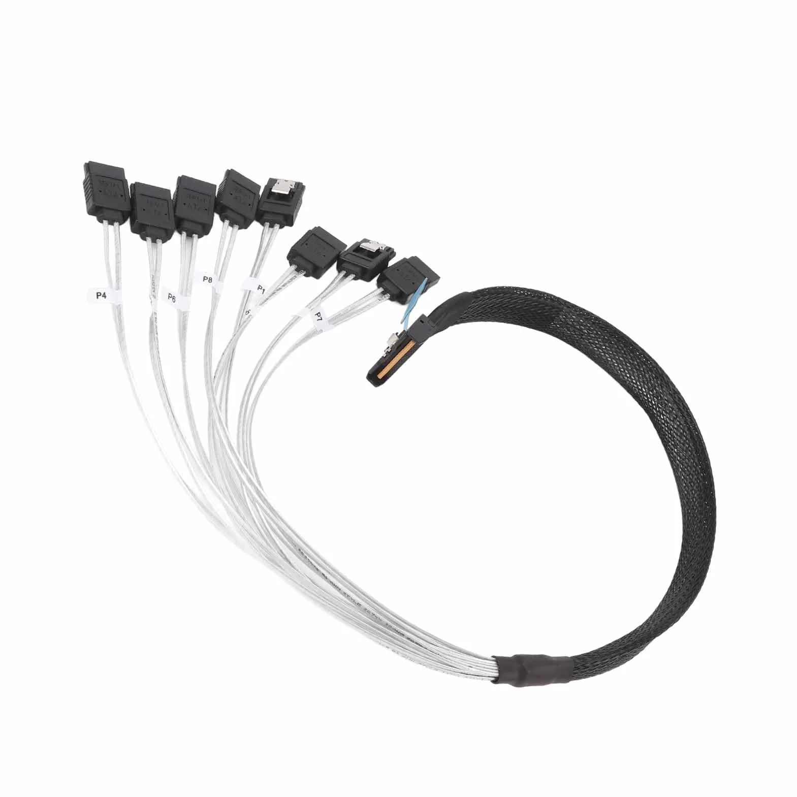 Kabel MCIO 8i do 8xSATA3.0 50 cm 19,69 Cala 32 GT S 8 Kanałów do Transmisji Danych Serwera