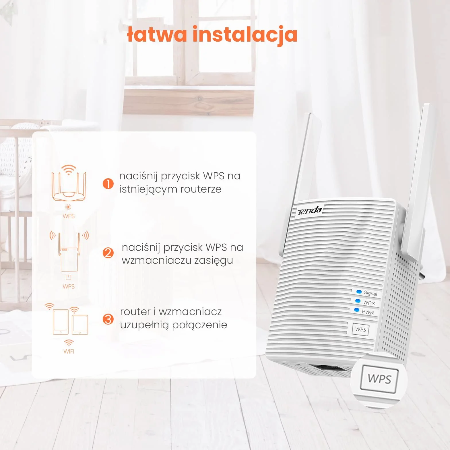 Tenda A18 AC1200 wzmacniacz sygnału1200 Mbit/s (Dual WLAN AC + N, 867 Mbps 5 GHz + 300 Mbps 2,4 GHz), bezprzewodowa osłona, WPS, tryb AP, łatwa konfiguracja, współpracuje ze wszystkimi routerami WLAN