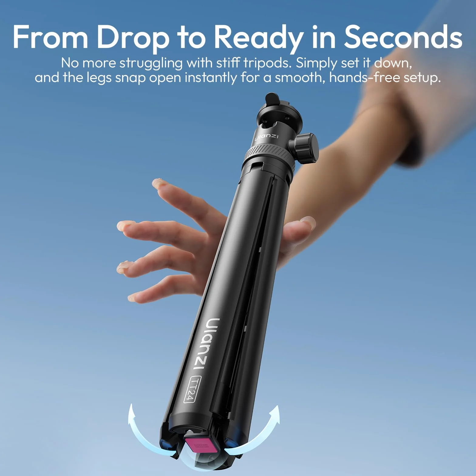 Ulanzi TT24 Statyw do selfie z szybkozłączką do DJI Pocket 3 4, Osmo Action 5 4, GoPro, Insta360 X5/X4/X3/Ace Pro/ONE X2
