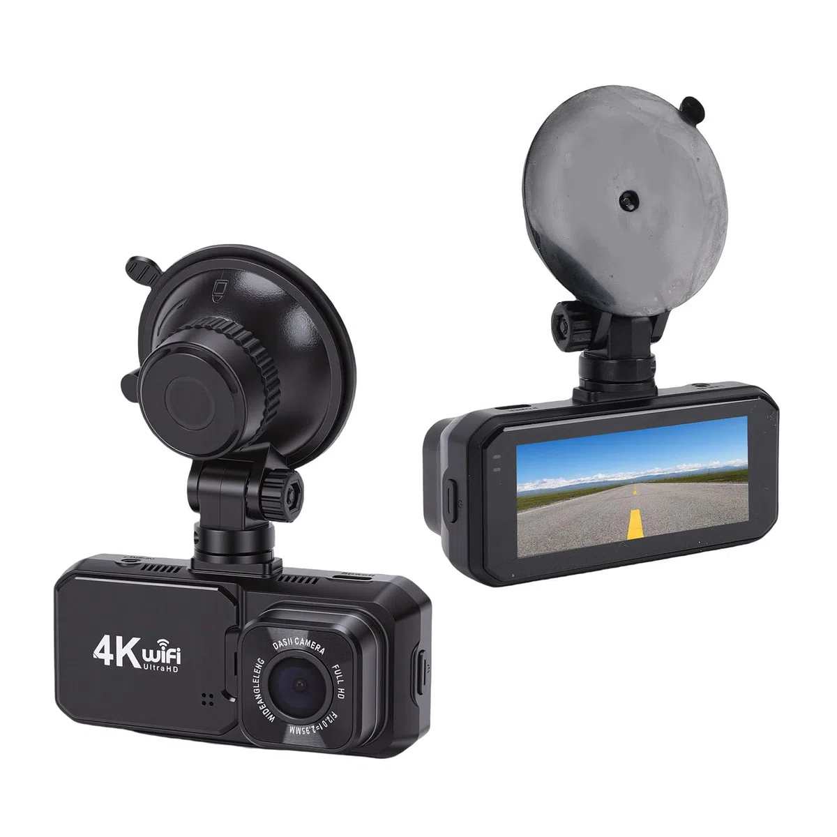 Bewinner Przednia Kamera Samochodowa 4K 1080P z Tyłu, 3-calowy Ekran WiFi i Rejestrator Jazdy Samochodem z Czujnikiem G, Tryb Parkowania, Nagrywanie w Pętli, Wykrywanie Kolizji dla Osób