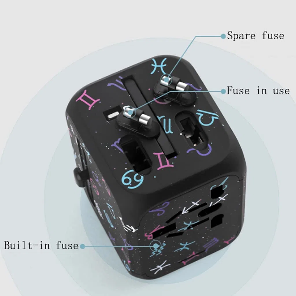 Adapter Gniazdo Podróży International, Przenośne Podróże Międzynarodowe Ładowanie Socket Universal Worldwide Travel Adapter (Color : A, Rozmiar : 2USB)