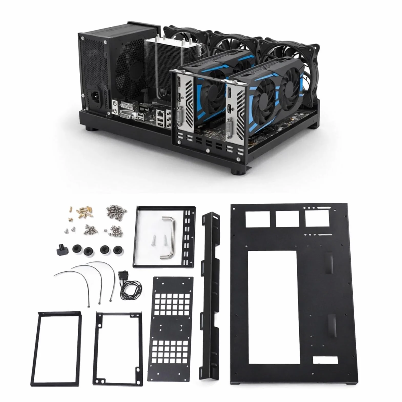 Stojak na Komputer do Gier open pc case Wydajne Chłodzenie Płyta Stalowa Otwarta Obudowa, Otwarty Stojak na Płytkę ATX, Płyta Główna ATX/M/ITX DIY open frame pc case Computerbehuizingen