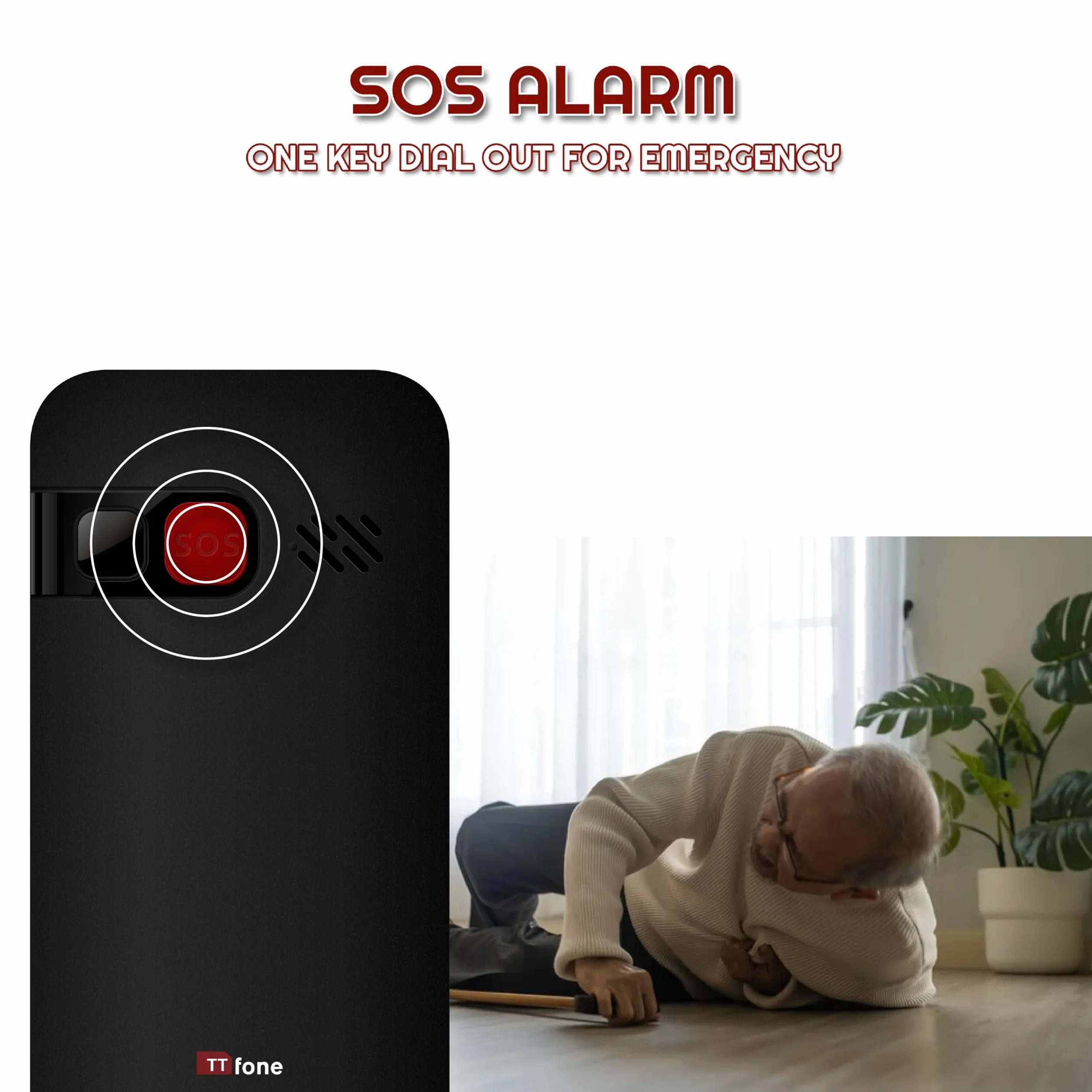 TTfone TT190 Duży przycisk Senior Unlocked Emergency Mobile Phone - najtańszy prosty telefon