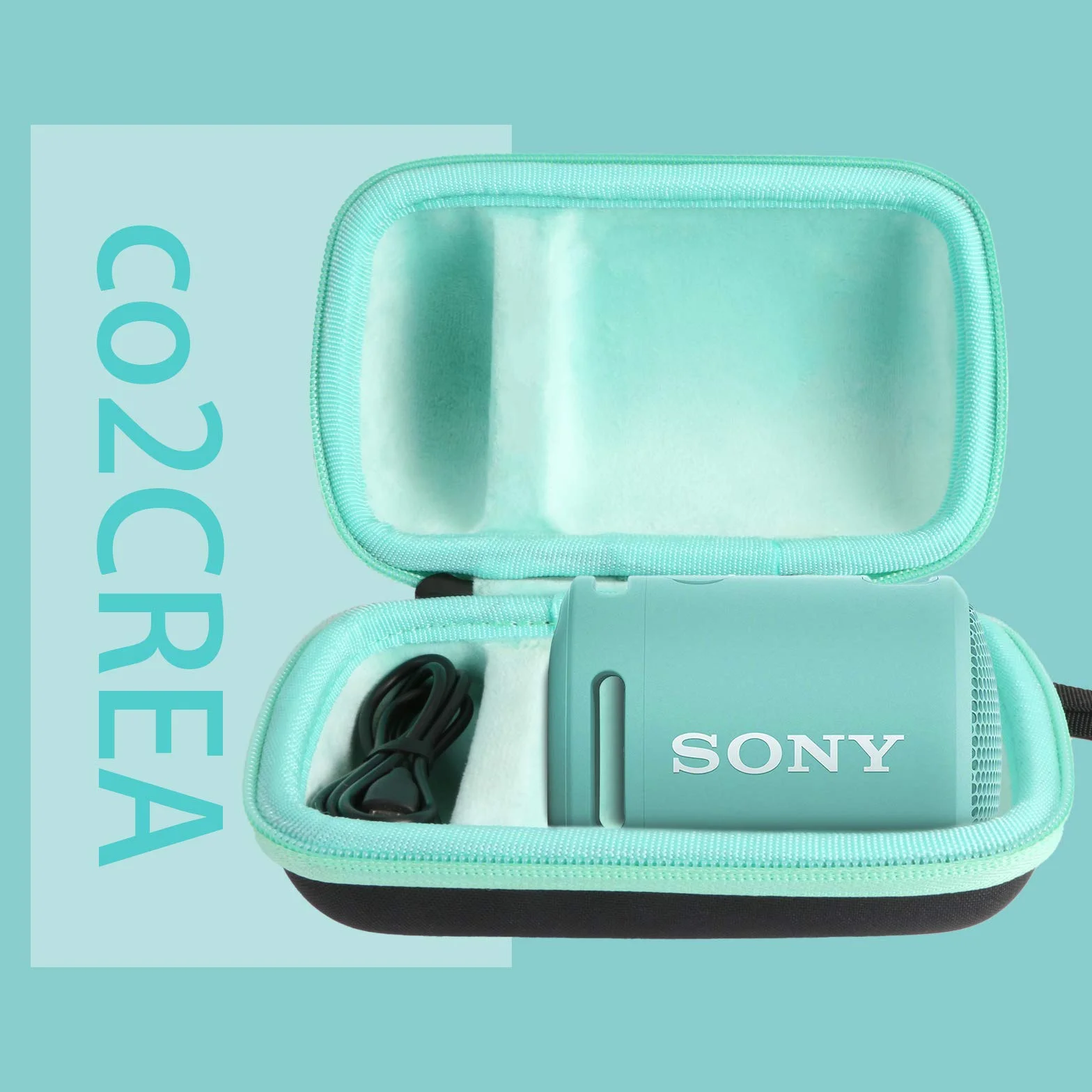 co2CREA Twardy futerał ochronny do Sony SRS-XB13 xb12 przenośny wodoodporny bezprzewodowy głośnik Bluetooth