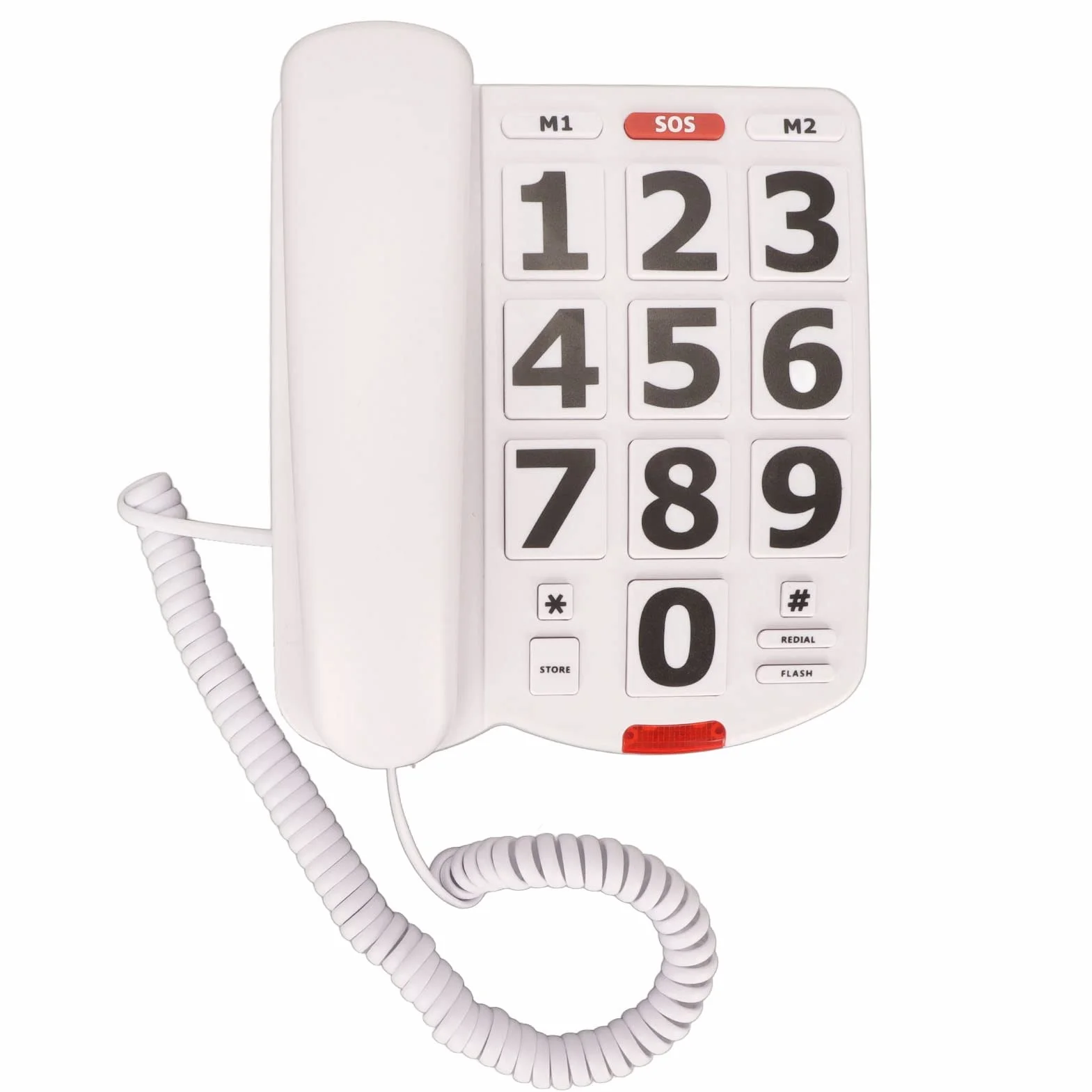 Telefon stacjonarny z dużymi przyciskami dla seniorów niedowidzących
