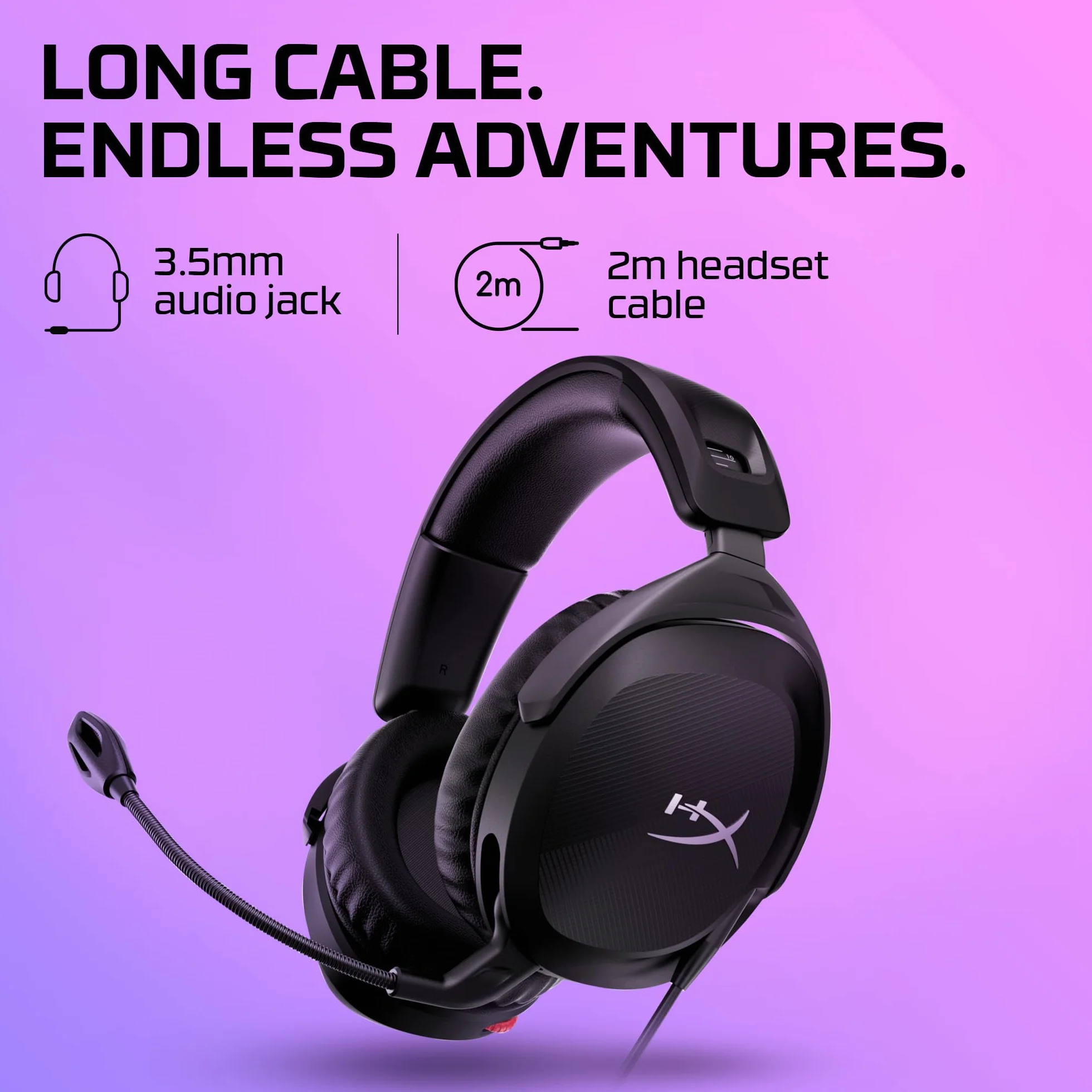 HYPERX Cloud Stinger 2 nauszny zestaw słuchawkowy z mikrofonem 50 mm PC czarny