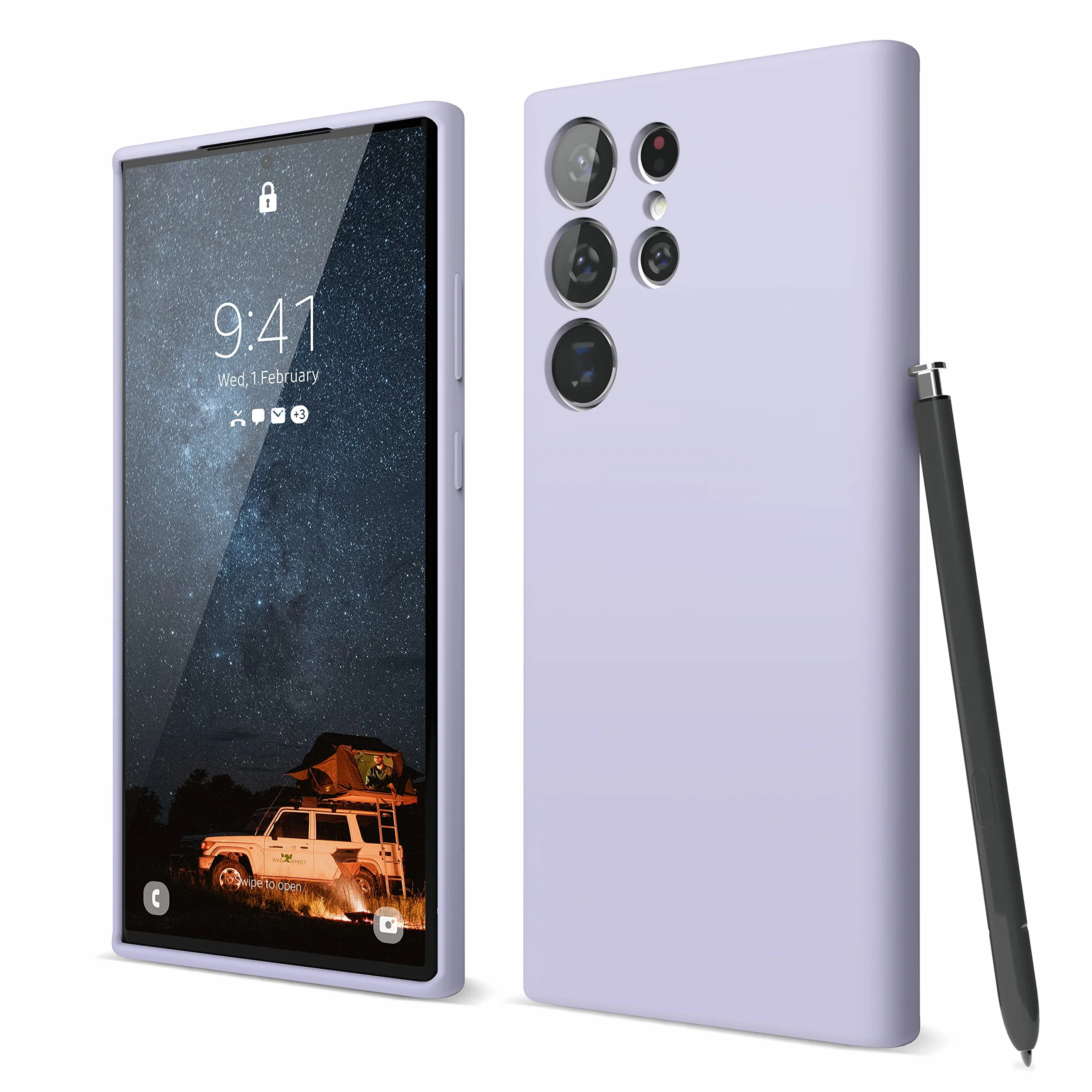 elago Etui z płynnego silikonu premium do telefonu Samsung Galaxy S23 Ultra, ochrona całej obudowy, 4-warstwowa, odporna na wstrząsy osłona na telefon, miękka wyściółka z mikrofibry, lawendowe