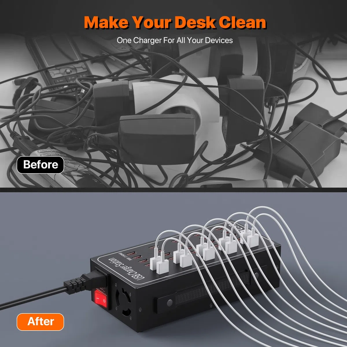 Ładowarka USB, 30 portów, 150 W/30 A, stacja ładująca, adapter sieciowy, ładowarka USB-A, hub, ładowarka ścienna, wtyczka sieciowa, kompatybilna z iPhone/Samsung/Google/tabletem itp.
