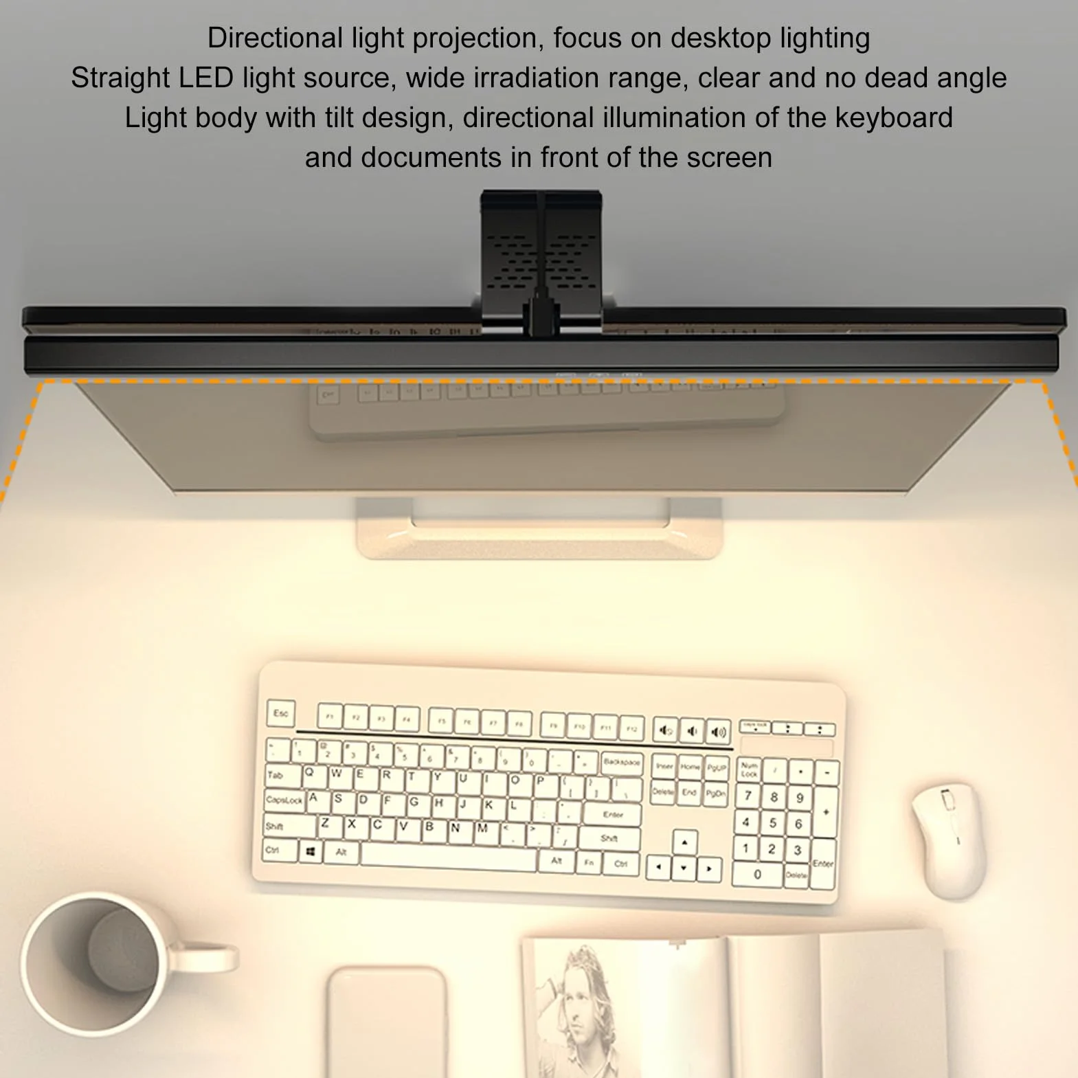 Listwa świetlna monitora USB 3 regulowane temperatury barwowe ściemnialna dotykowa lampka LED do czytania
