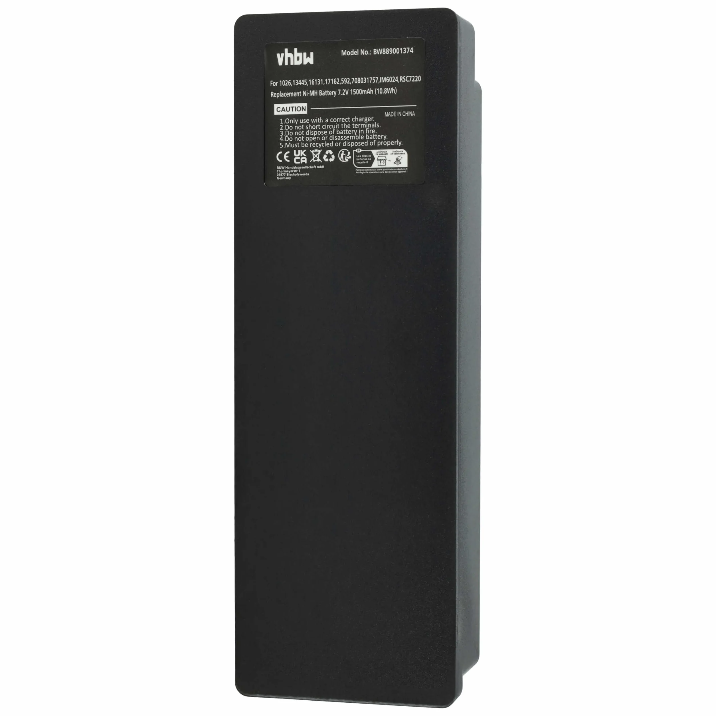 vhbw Zamiennik baterii do Palfinger IM6024, RSC7220 do przemysłowego pilota zdalnego sterowania (1500 mAh, 7,2 V, NiMH) - czarna