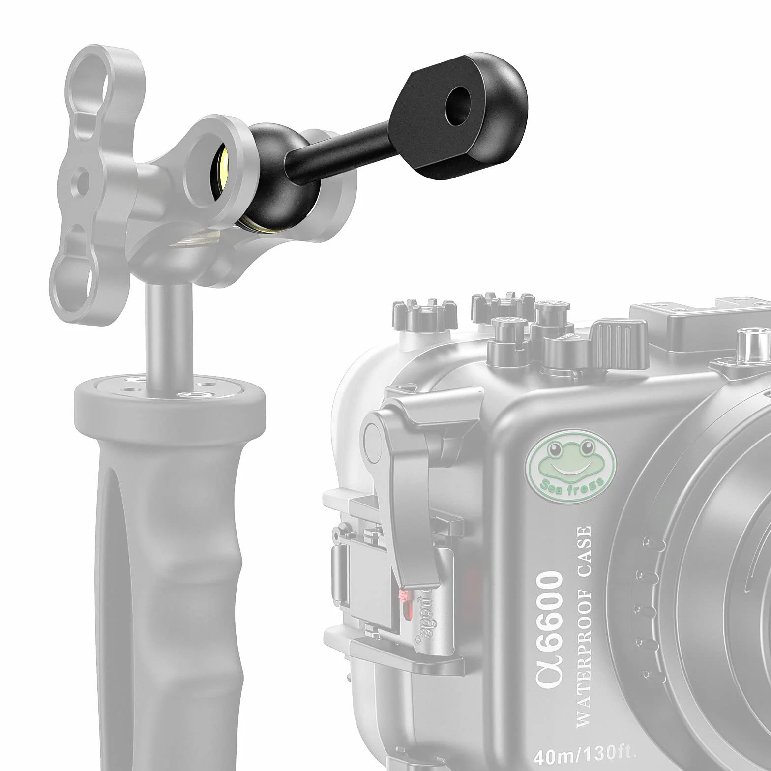 Sea Frogs 3" 7,62 cm aluminiowy adapter YS 1" ramię kulowe do podłączenia stroboskopu światła wideo do obudowy podwodnej