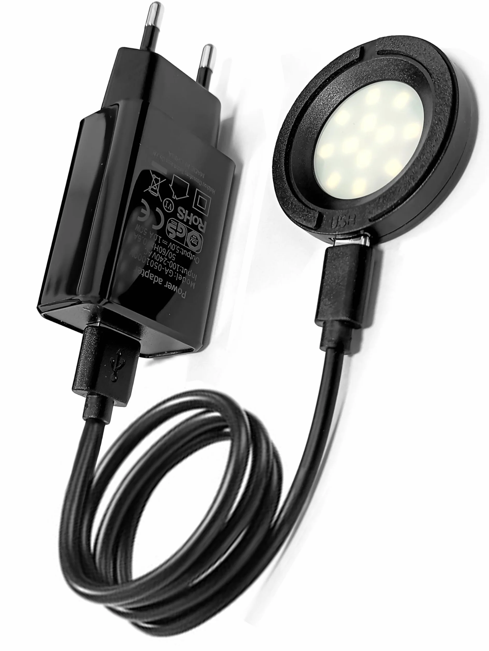 Szybkie ładowanie LED Inteligentna ładowarka do zegarka słonecznego z portem USB i zasilaczem, czarna, czarny