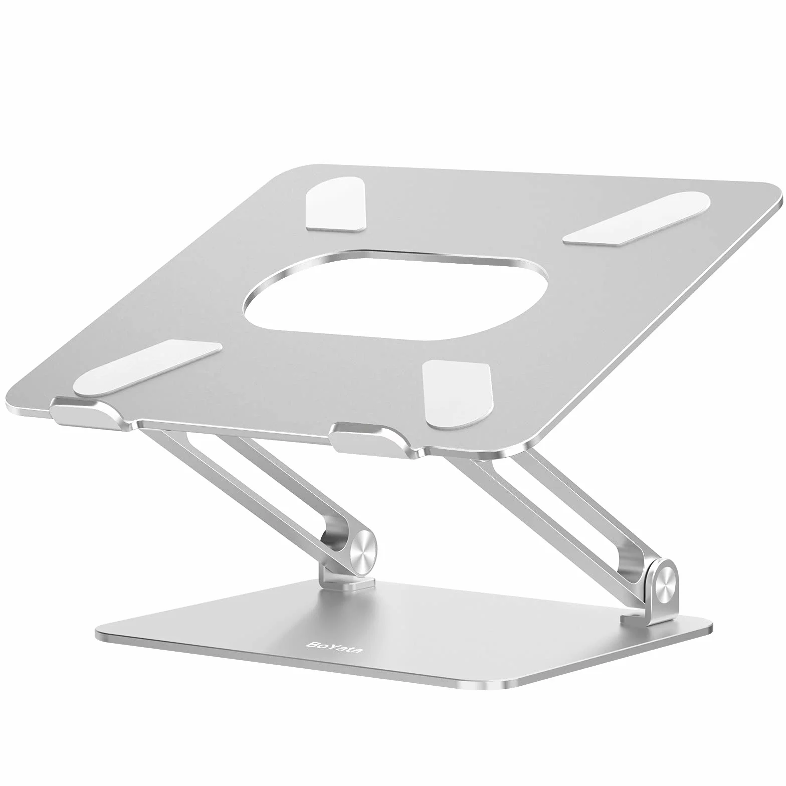 BoYata Stojak na laptopa z regulacją kąta, z funkcją Heat-Vent, kompatybilny z notebookami i laptopami (10-17 cali) MacBook Pro/Air, Surface Laptop, Samsung, notebook HP (Srebrny)