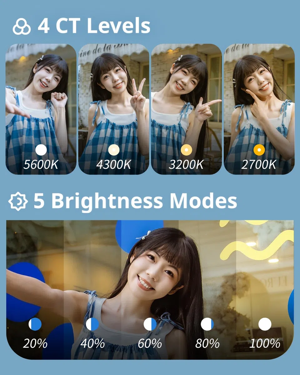 SMALLRIG Magnetic Selfie Light do iPhone'a, lampa do telefonu z lusterkiem, natychmiastowe mocowanie do MagSafe, do selfie, wideokonferencji, Vibe P48 White - 4933