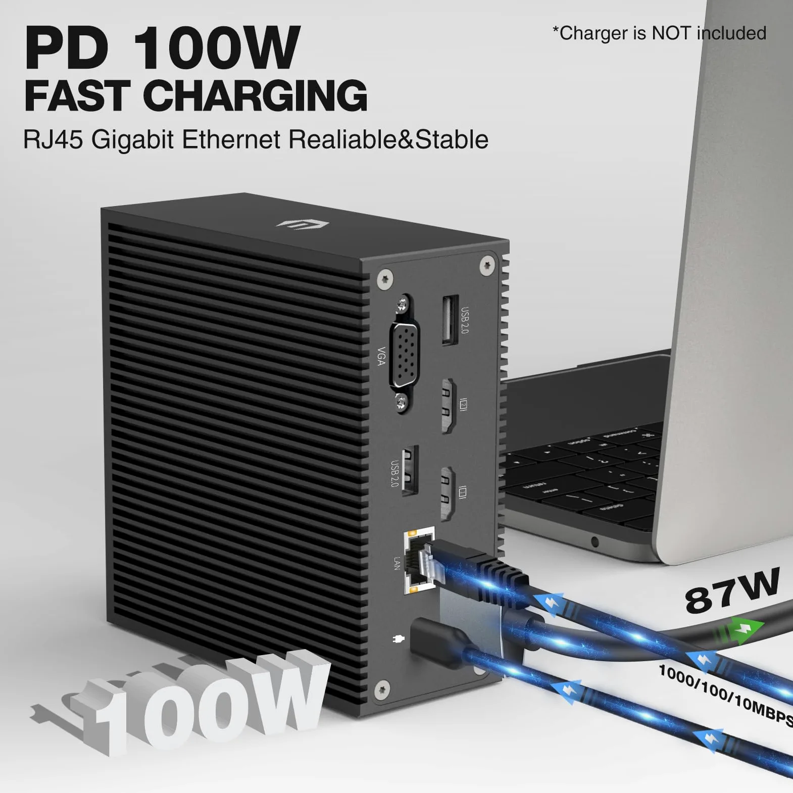 Stacja dokująca USB C 16 w 2, uniwersalna stacja dokująca USB C, Triple Display z 4K HDMI, VGA, 100 W PD USB C Hub do MacBook Pro/Air, Lenovo, HP, Dell (USB-A/C 3.0, RJ45 LAN, Audio & Mic, SD/TF)