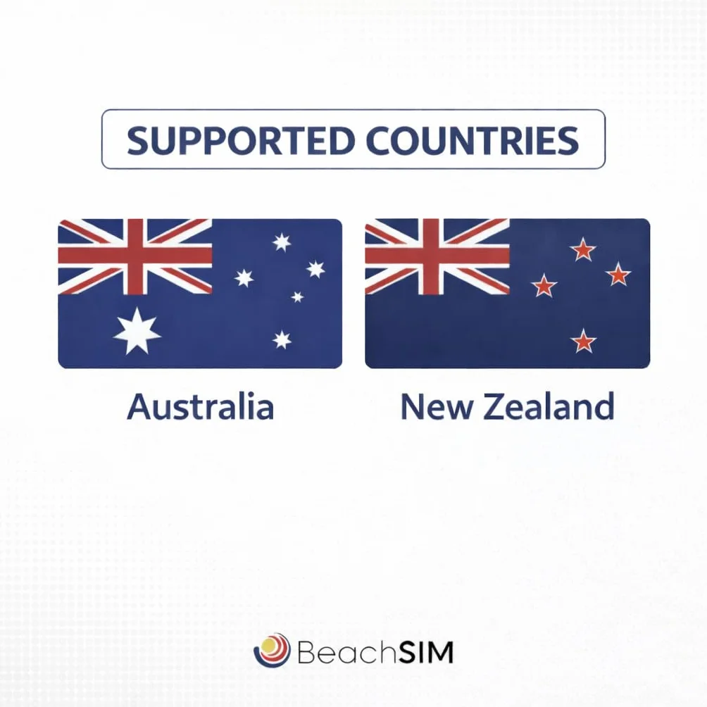 Karta SIM Australia. 12 GB danych przy prędkościach 4G/5G. Sieć Optus. Darmowy roaming w nowej wersji. Karta SIM z danymi przedpłaconymi. Szybka aktywacja. Ważna przez 30 dni.