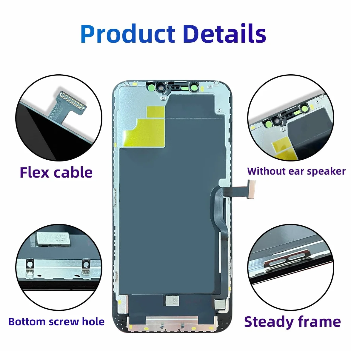 EFaith Zapasowy ekran do iPhone'a 12/12 Pro 6,1" Full HD LCD Dotykowy Digitizer Assembly z kompletnym zestawem naprawczym, ochraniaczem ekranu, model A2172, A2402, A2403, A2404, A2341, A2406