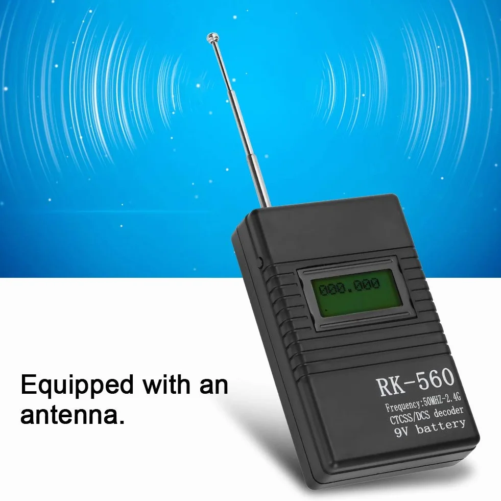 Przenośny Ręczny Licznik Częstotliwości, Dokładny Miernik Częstotliwości RK560 50 Mhz-2.4 Ghz, Przenośny Ręczny Tester Częstotliwości Radiowej, z Anteną