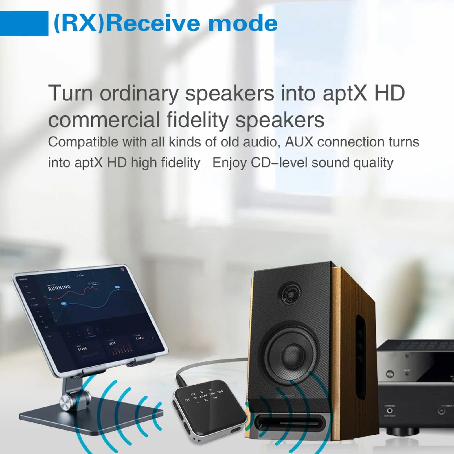 Nadajnik-odbiornik Bluetooth 5.2, Adapter Bluetooth Aux z Trybami TX RX, Adapter Audio Bluetooth 3,5 Mm do Domowego Systemu Dźwiękowego Telewizora Głośniki Samochodowe