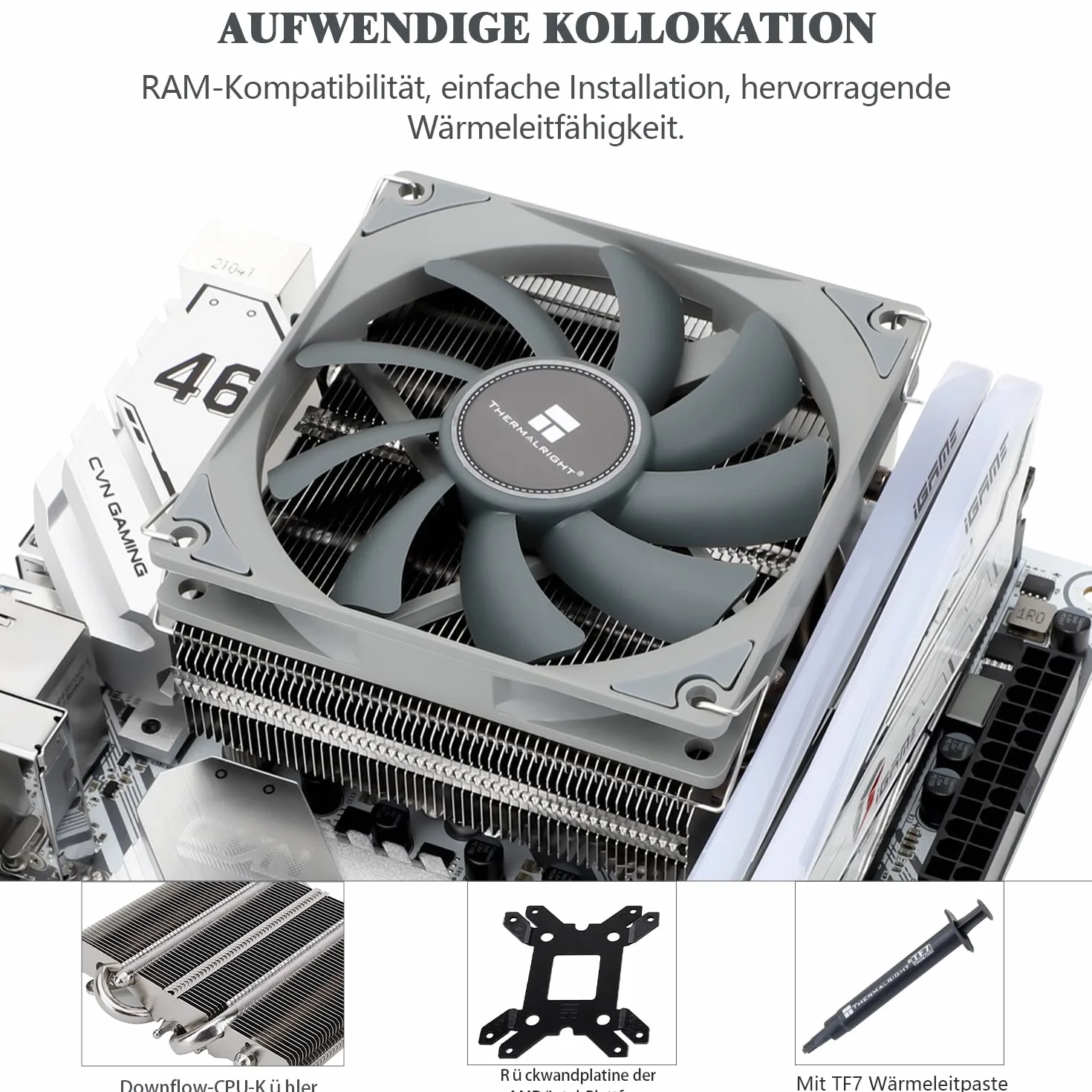 Thermalright AXP90-X53 Niskoprofilowa chłodnica powietrza procesora, 53 mm, wentylator TL-9015 Slin PWM, AGHP, AMD AM4/Intel 1700/1150/1151/1200