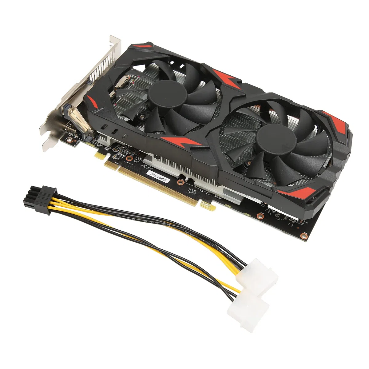 Akozon Karta graficzna RX 580, 8 GB GDDR5 256bit, obsługa 8K 2 wentylatory chłodzące PCI Gaming 16 Express 3.0 do domowego biura z podwójnym DP HDML DVI Plug and Play karty komputerowe