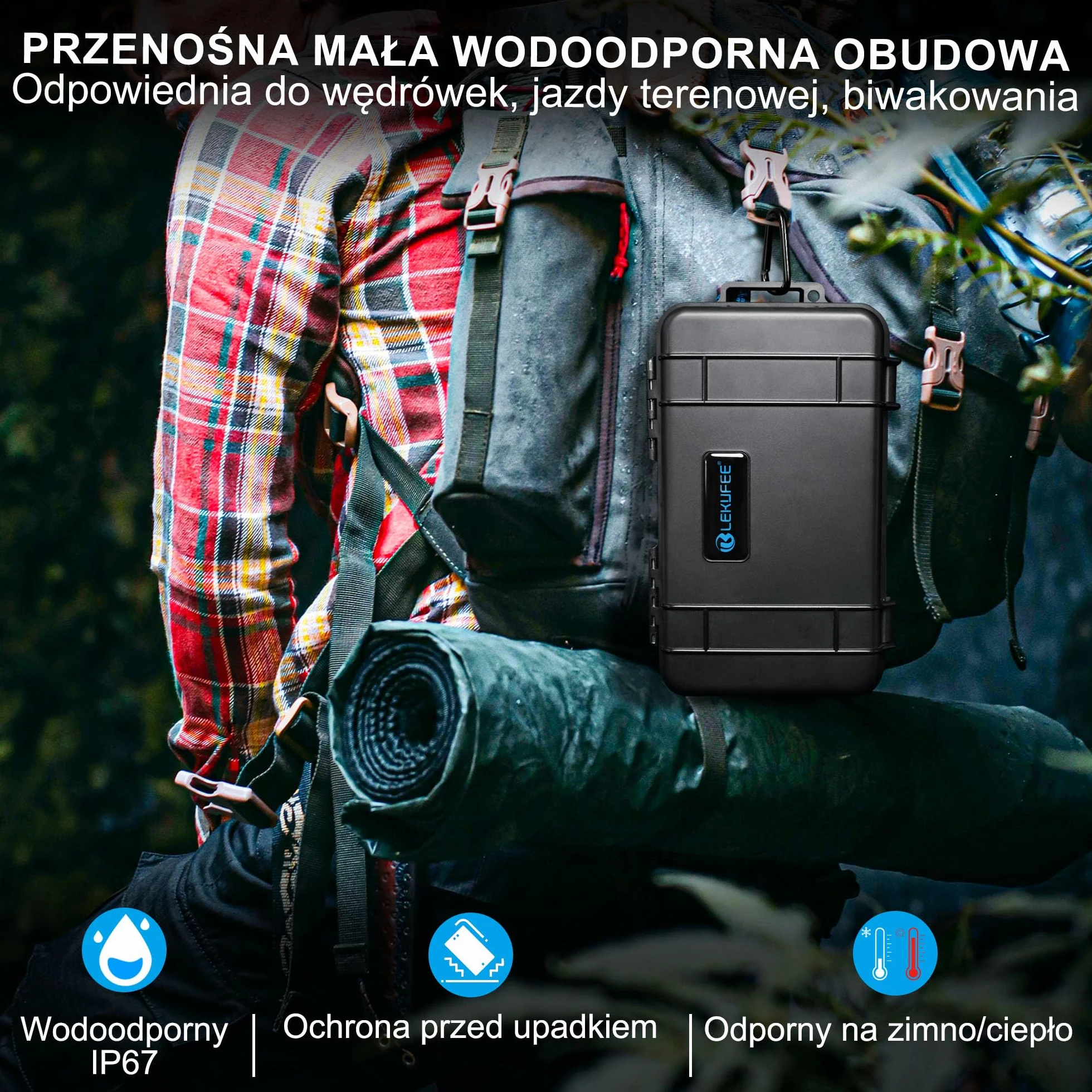 Lekufee Wodoodporna twarda obudowa podróżna dla stabilizatora gimbala DJI Osmo Mobile 7P/7,DJI Osmo Mobile 8 i akcesoriów (tylko obudowa i torba)