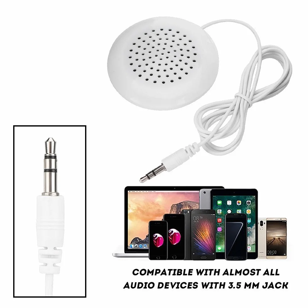 Przenośne głośniki liniowe Głośnik na poduszkę, mini głośnik 3,5 mm, głośnik pod poduszką do telefonu MP3 Przenośna płyta CD (biała), Głośnik Mini głośnik Przenośny głośnik 3 5 mm Poduszkowy głoś
