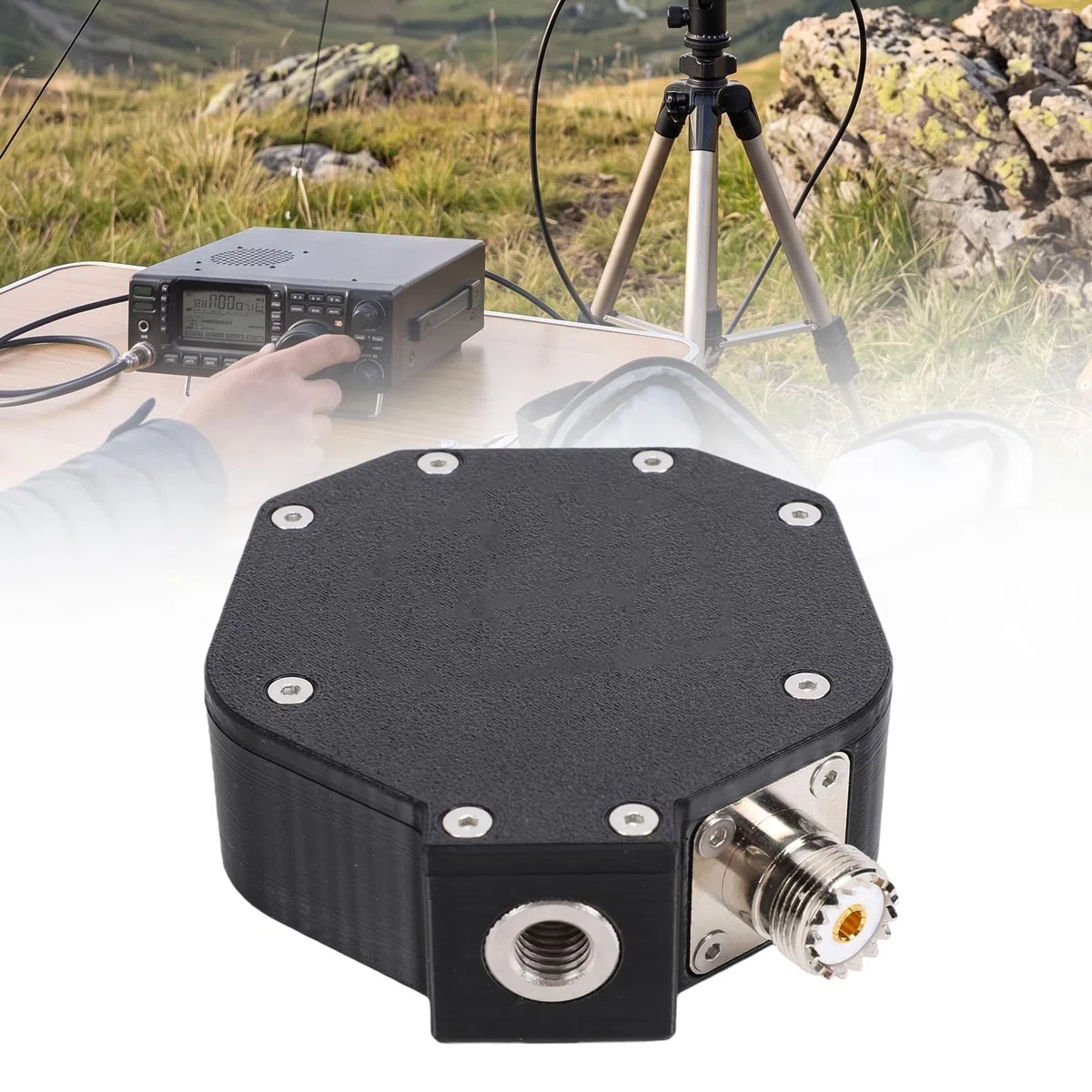 Przenośna Podstawa MA-06 z Balunem 1:1 do Użytku w Terenie | Obsługuje dodatnie V i poziome, gwint M10 i adapter 3/8, kompatybilny z biczem 5,6 m, 100 W SSB, lekki 295 g